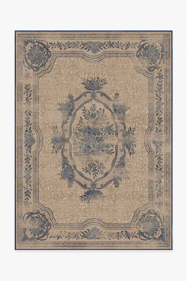 Machine Washable Area Rug - Blue, Polyester