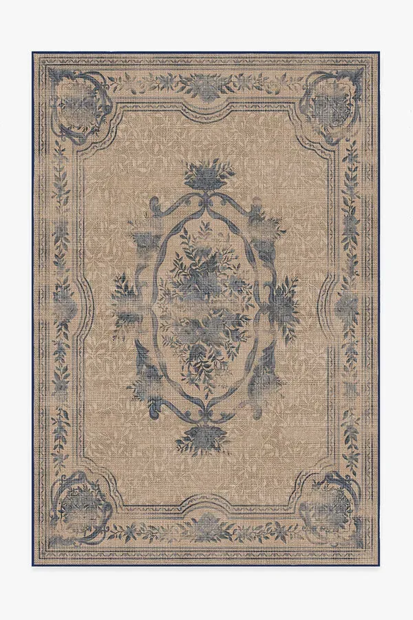 Machine Washable Area Rug - Blue, Polyester