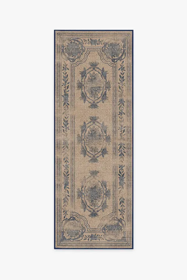 Machine Washable Area Rug - Blue, Polyester