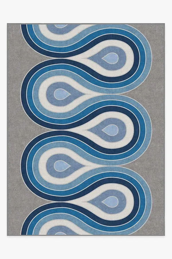 Machine Washable Area Rug - Blue Steel
