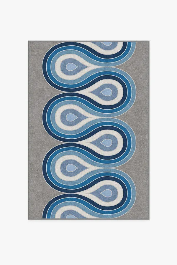 Machine Washable Area Rug - Blue Steel