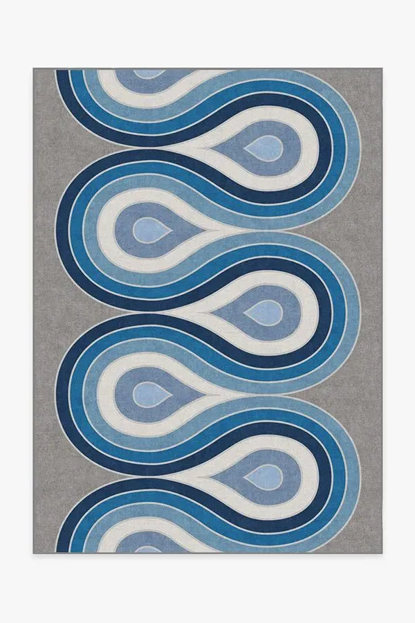 Machine Washable Area Rug - Blue Steel