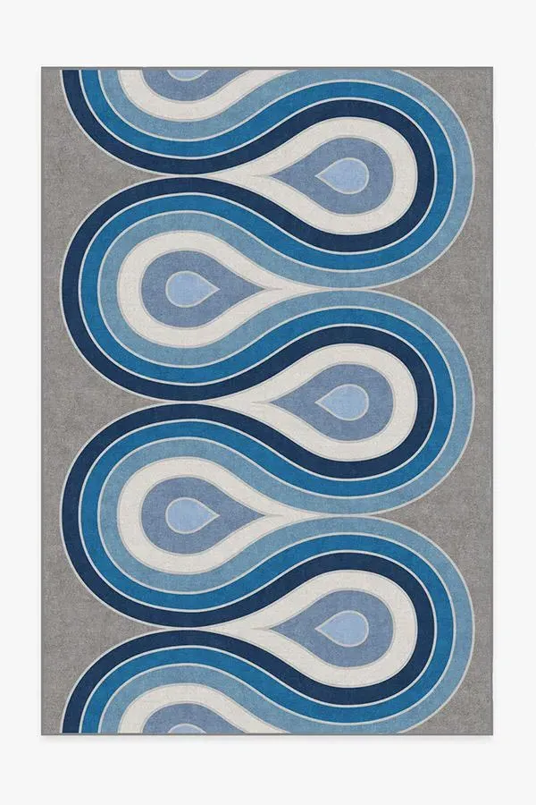 Machine Washable Area Rug - Blue Steel