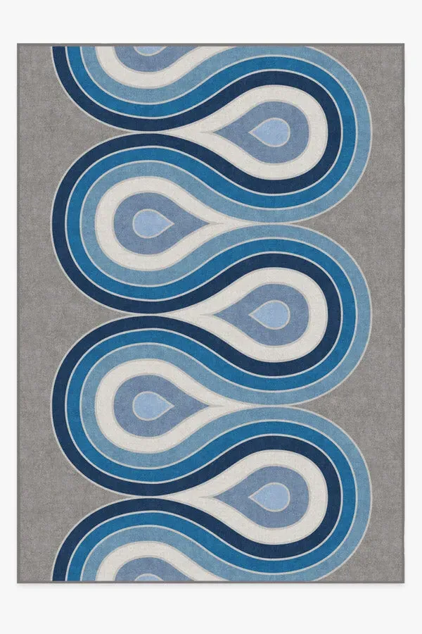 Machine Washable Area Rug - Blue Steel