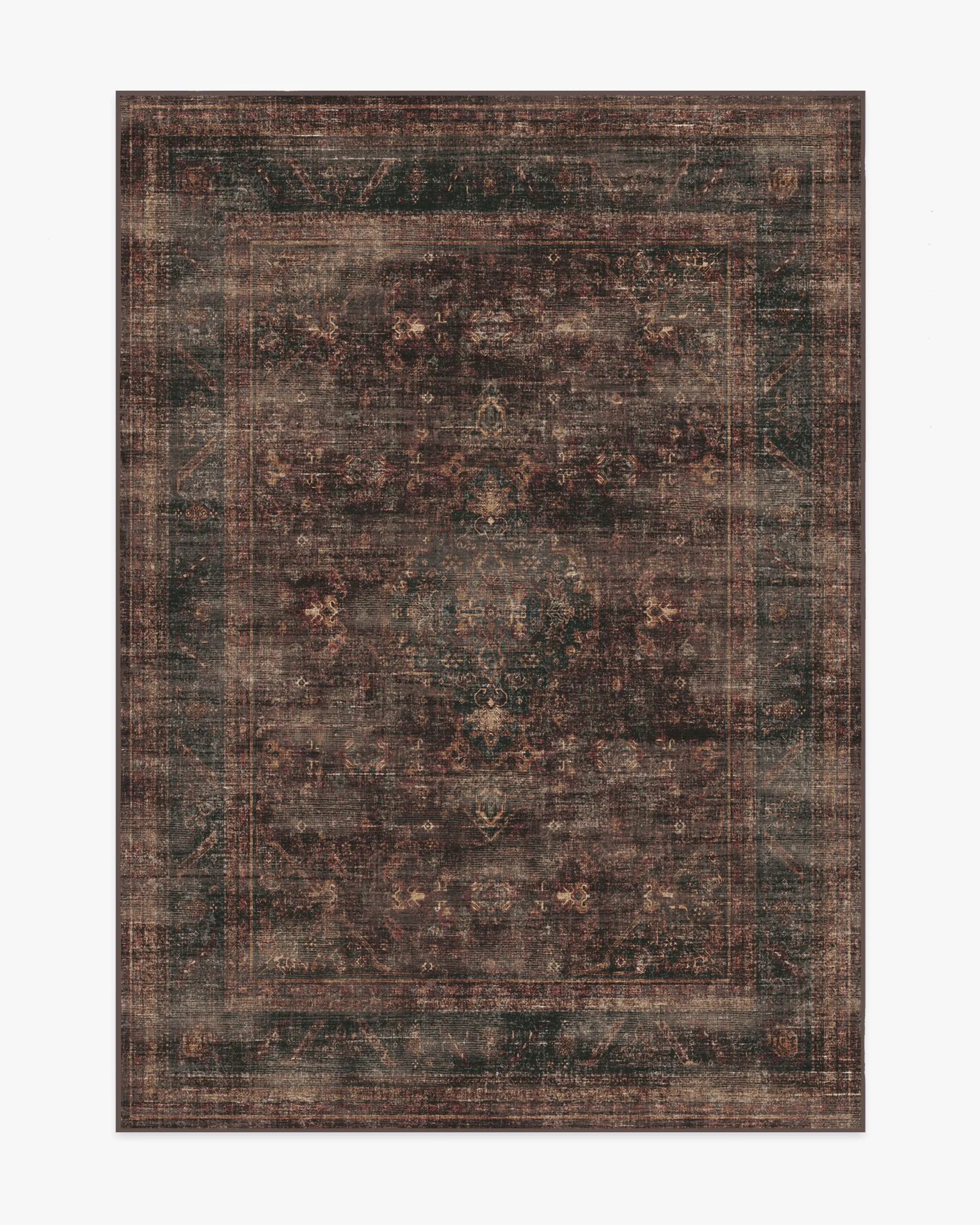 Machine Washable Area Rug - Bordeaux Red