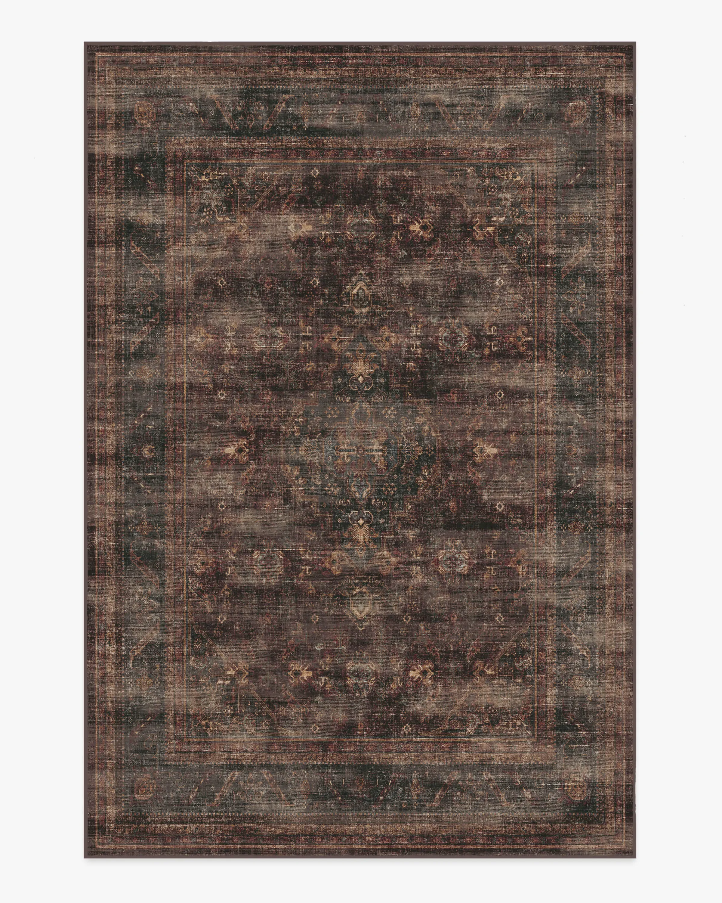 Machine Washable Area Rug - Bordeaux Red