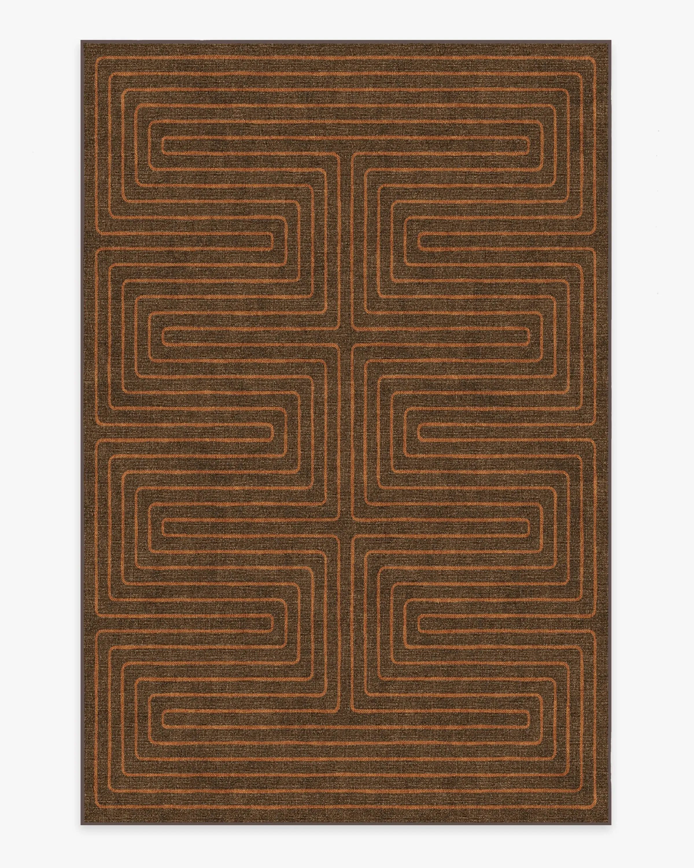 Machine Washable Area Rug - Brown, Chenille