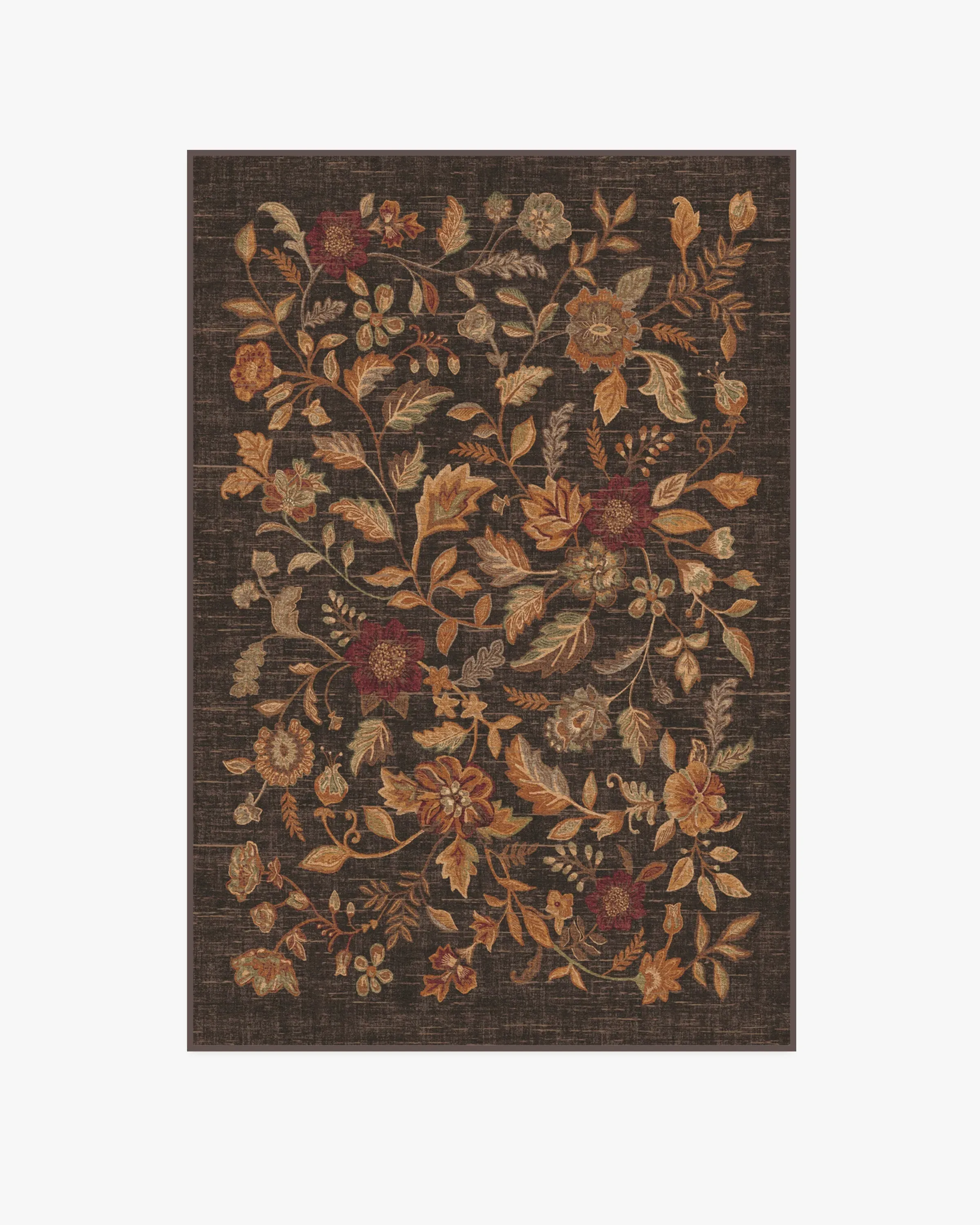 Machine Washable Area Rug - Brown, Flatwoven