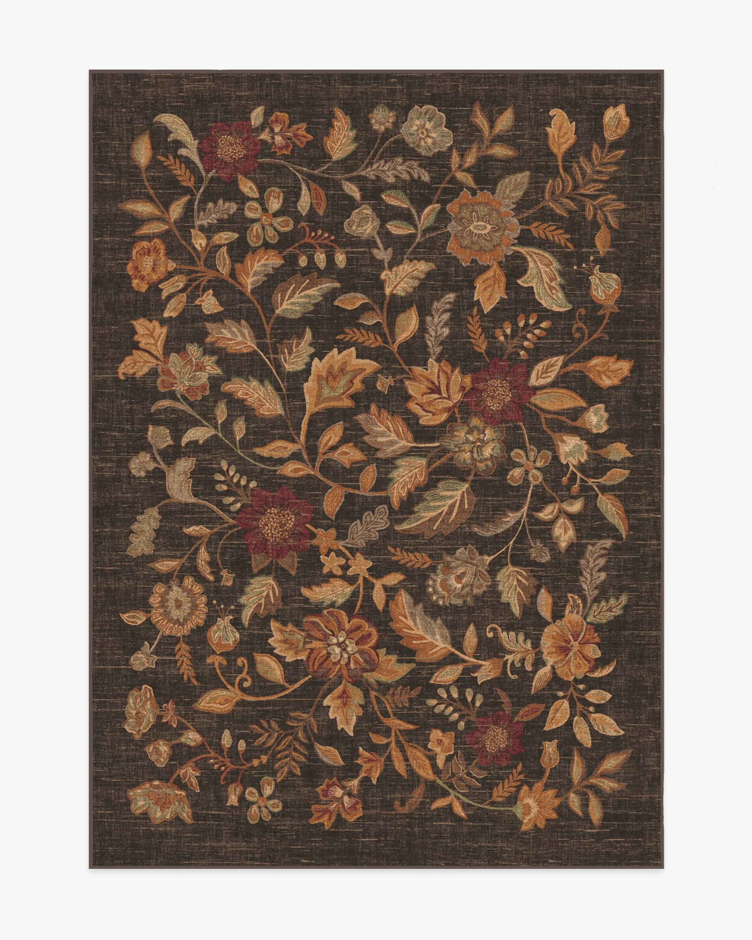 Machine Washable Area Rug - Brown, Flatwoven