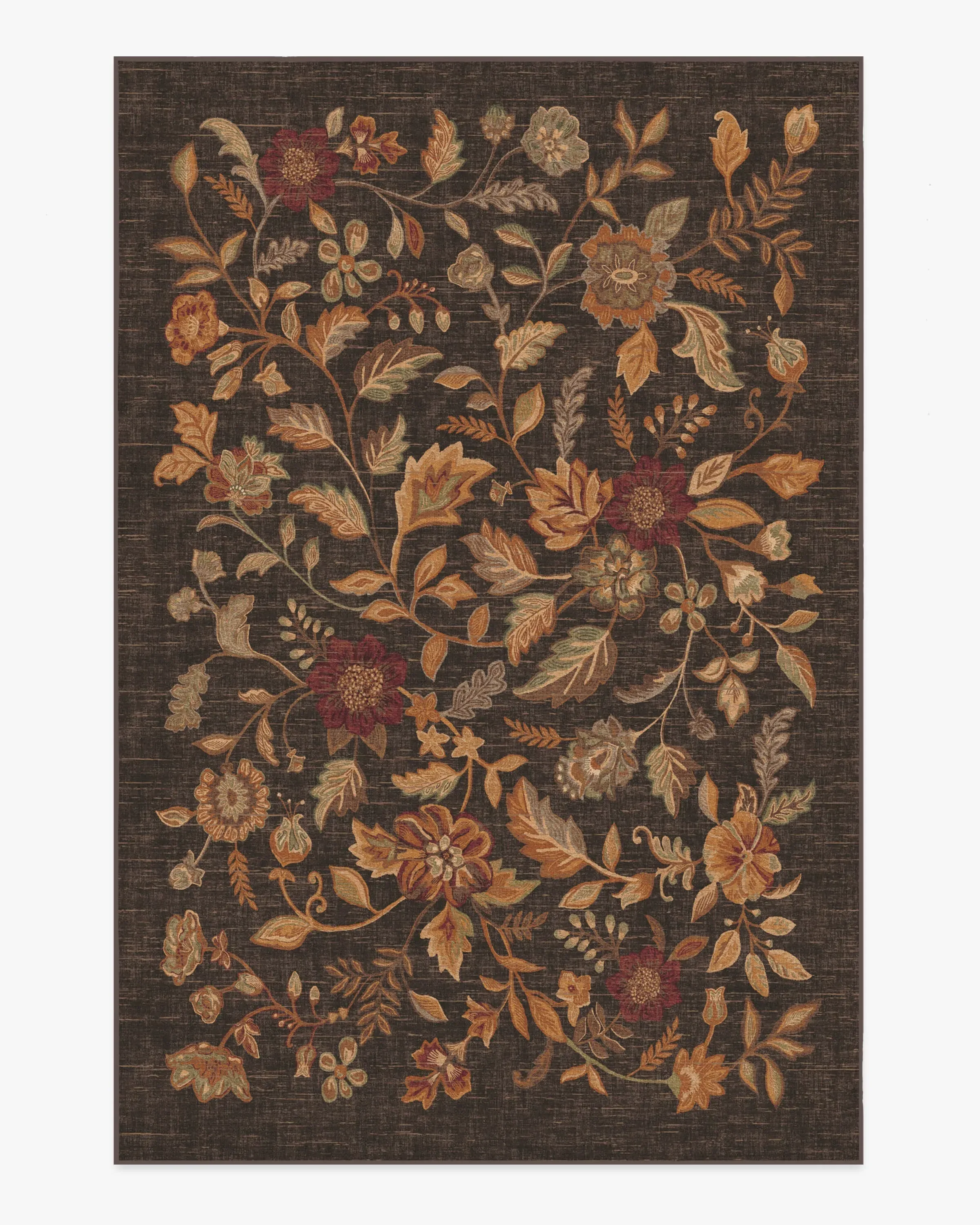 Machine Washable Area Rug - Brown, Flatwoven