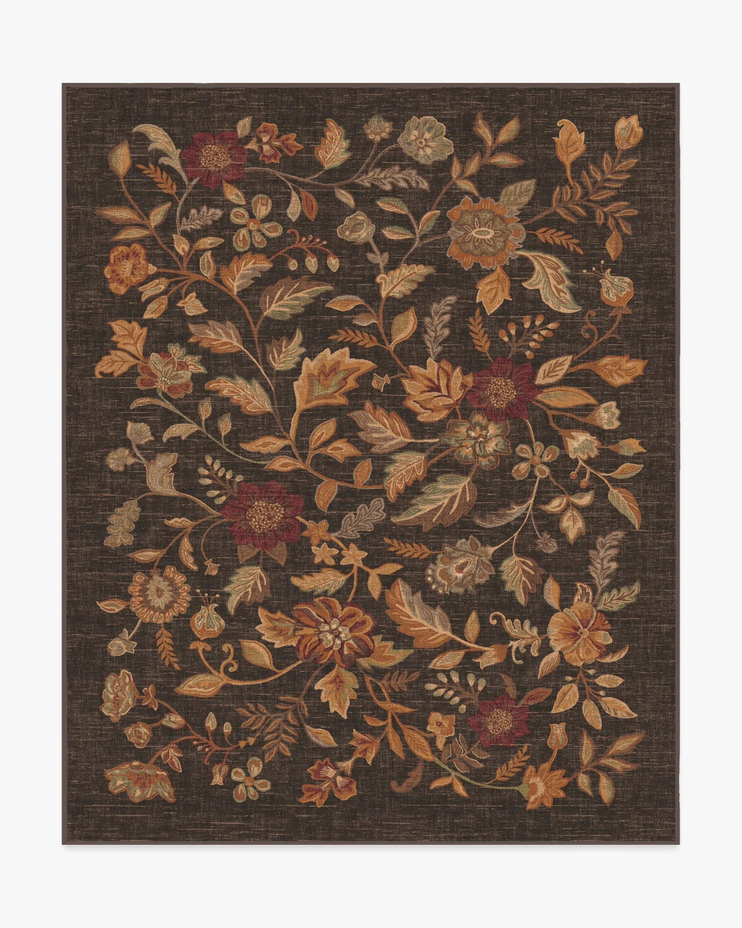Machine Washable Area Rug - Brown, Flatwoven