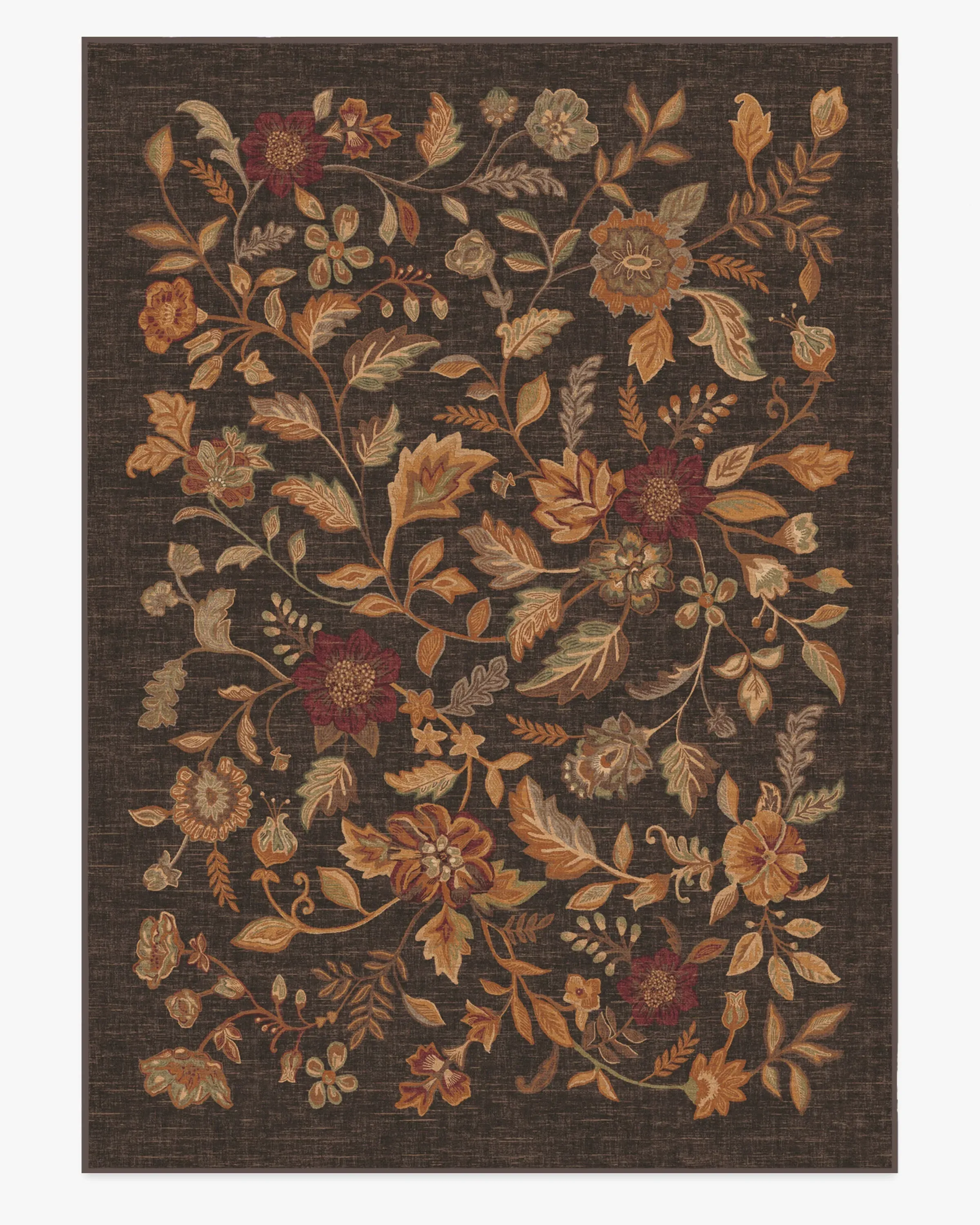 Machine Washable Area Rug - Brown, Flatwoven