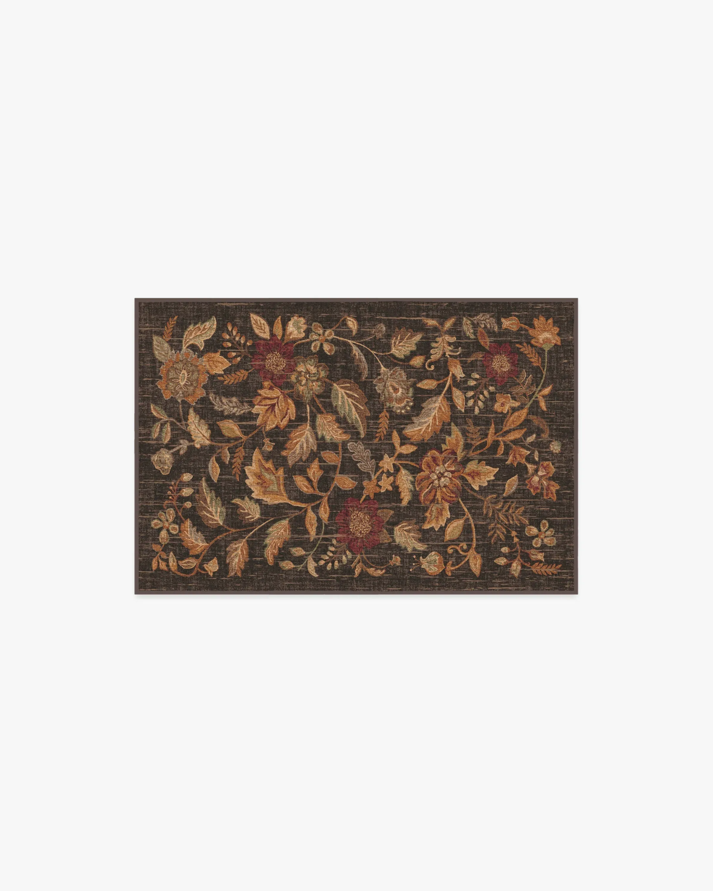 Machine Washable Area Rug - Brown, Flatwoven image