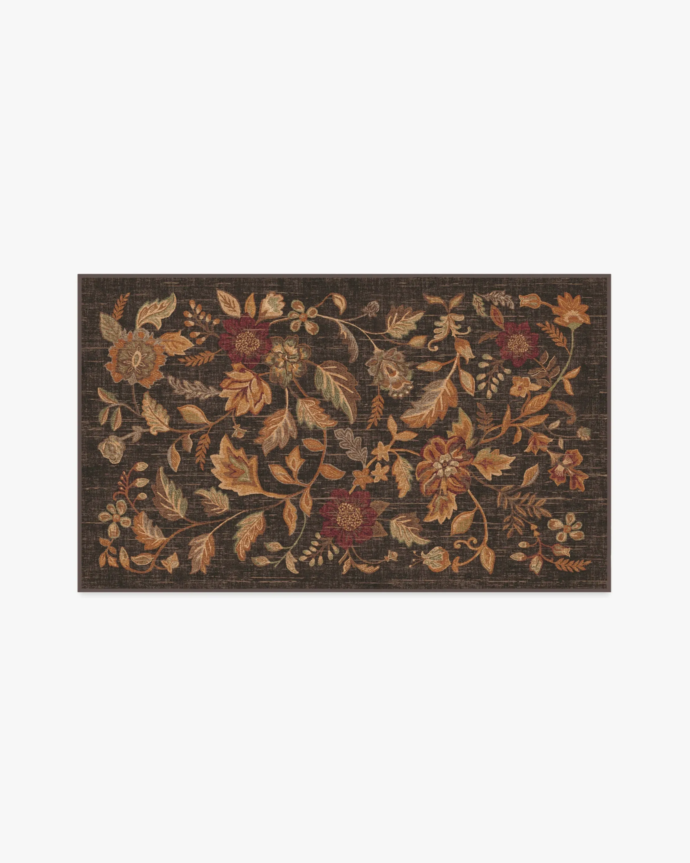 Machine Washable Area Rug - Brown, Flatwoven