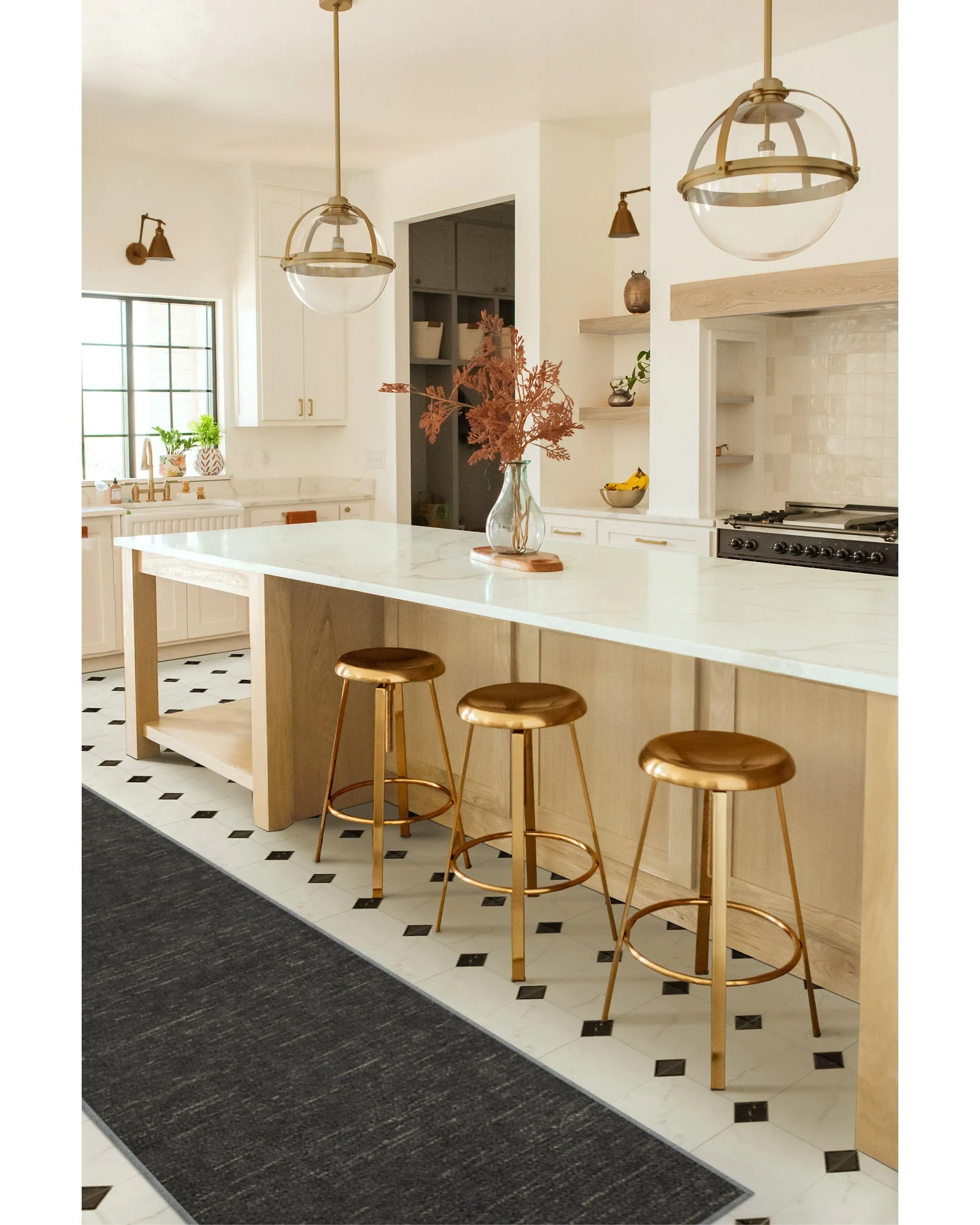 Machine Washable Area Rug - Charcoal, Chenille