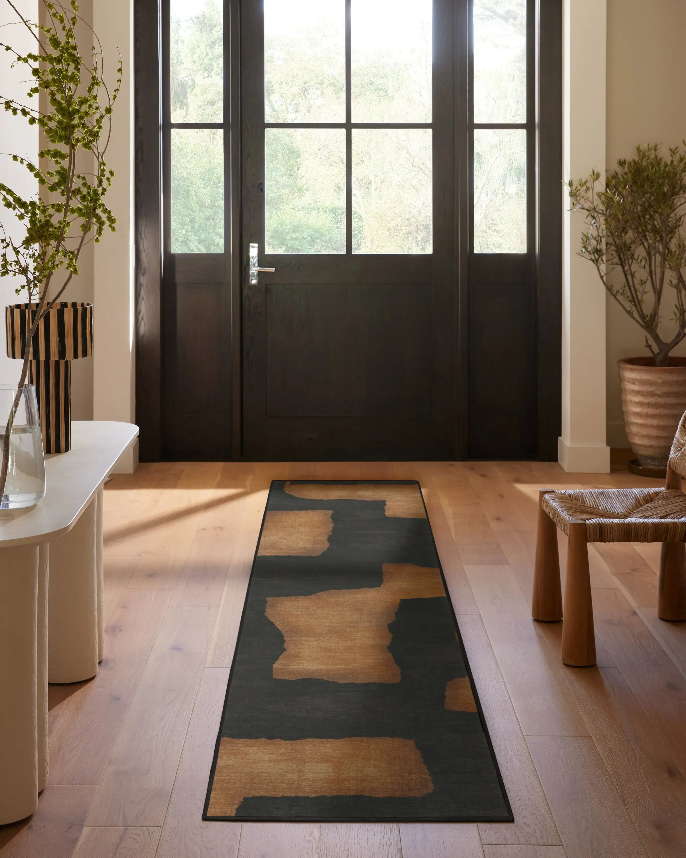 Machine Washable Area Rug - Charcoal & Taupe