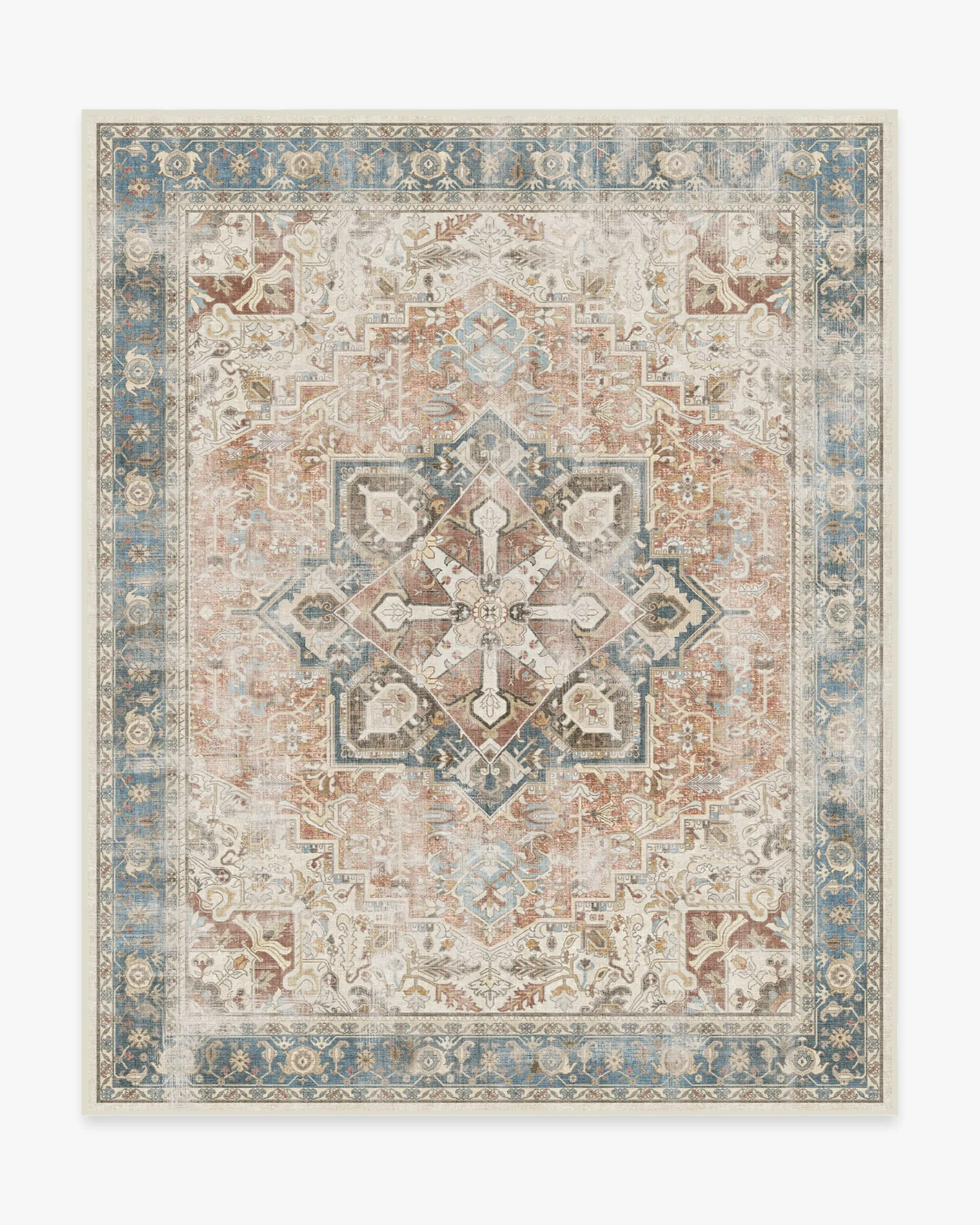 Machine Washable Area Rug - Coral