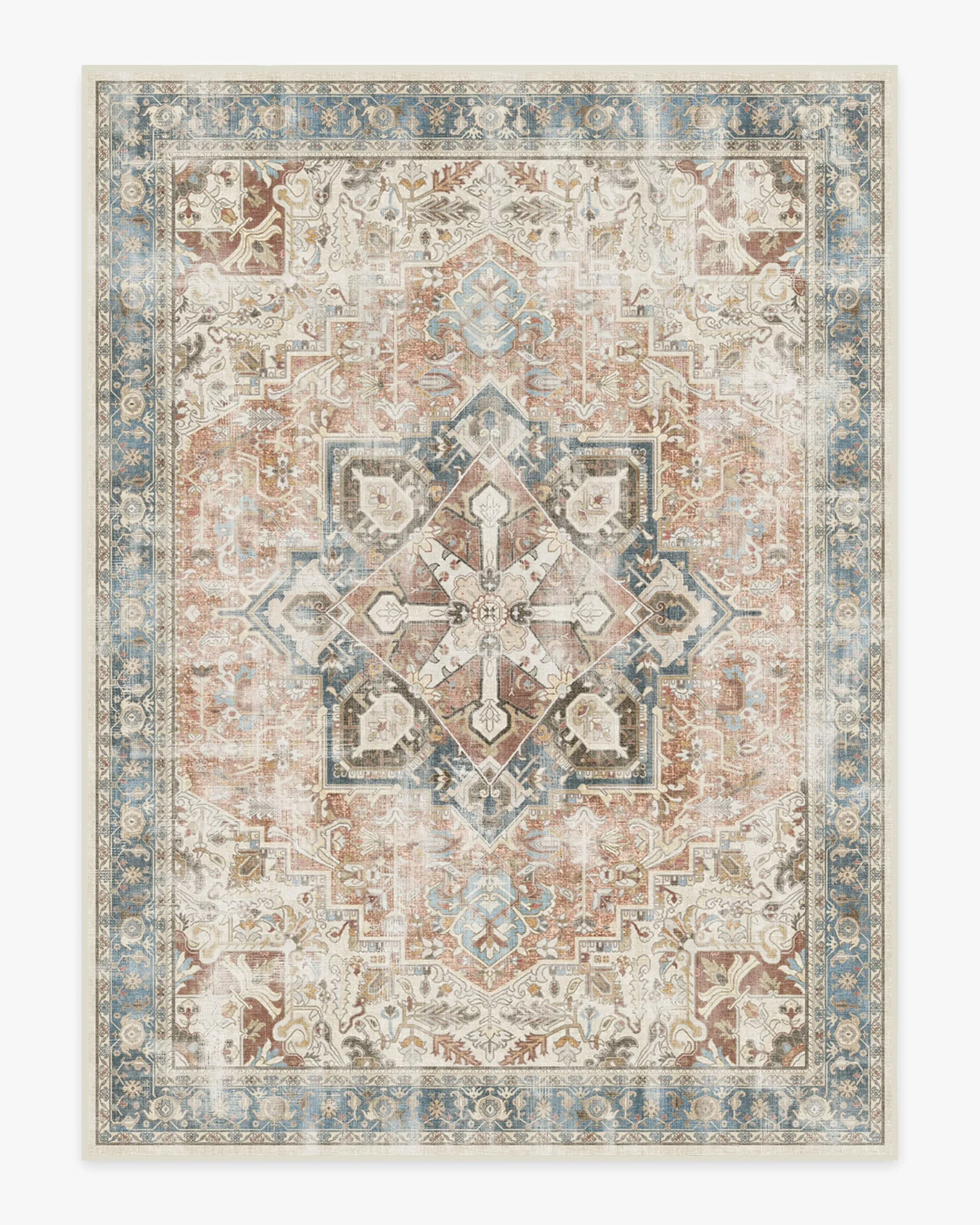 Machine Washable Area Rug - Coral
