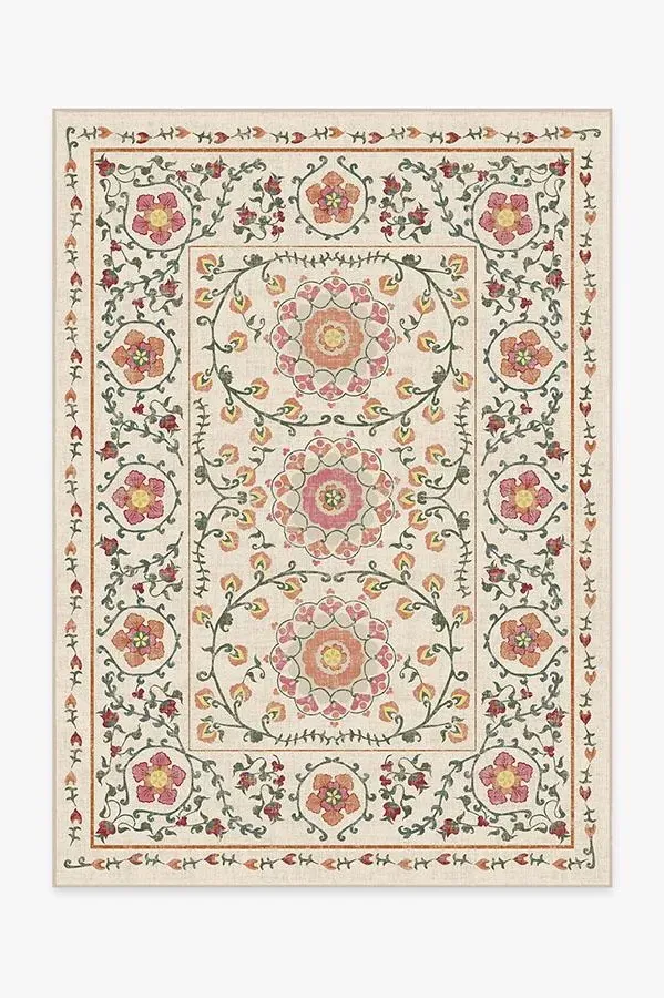 Machine Washable Area Rug - Coral, Floral