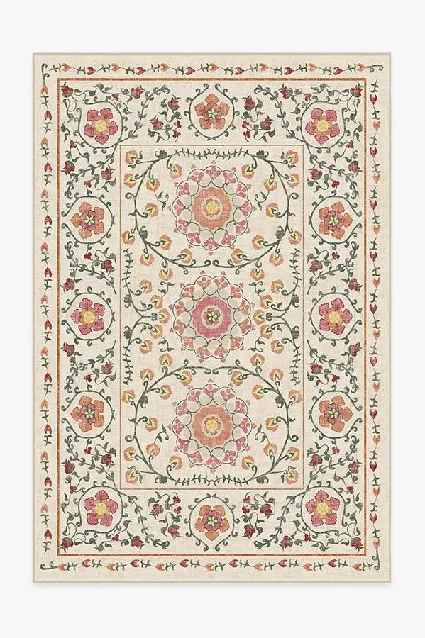 Machine Washable Area Rug - Coral, Floral