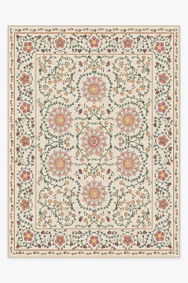 Machine Washable Area Rug - Coral, Floral