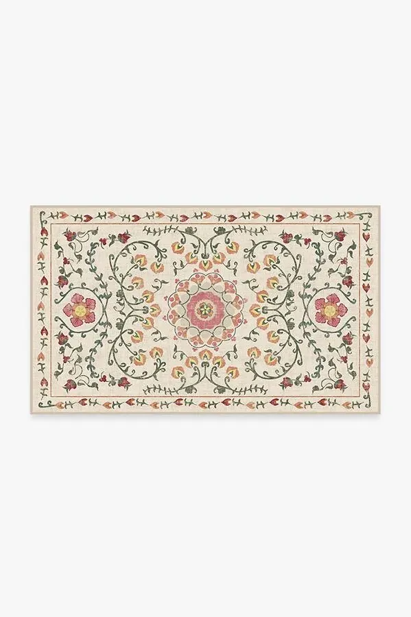 Machine Washable Area Rug - Coral, Floral