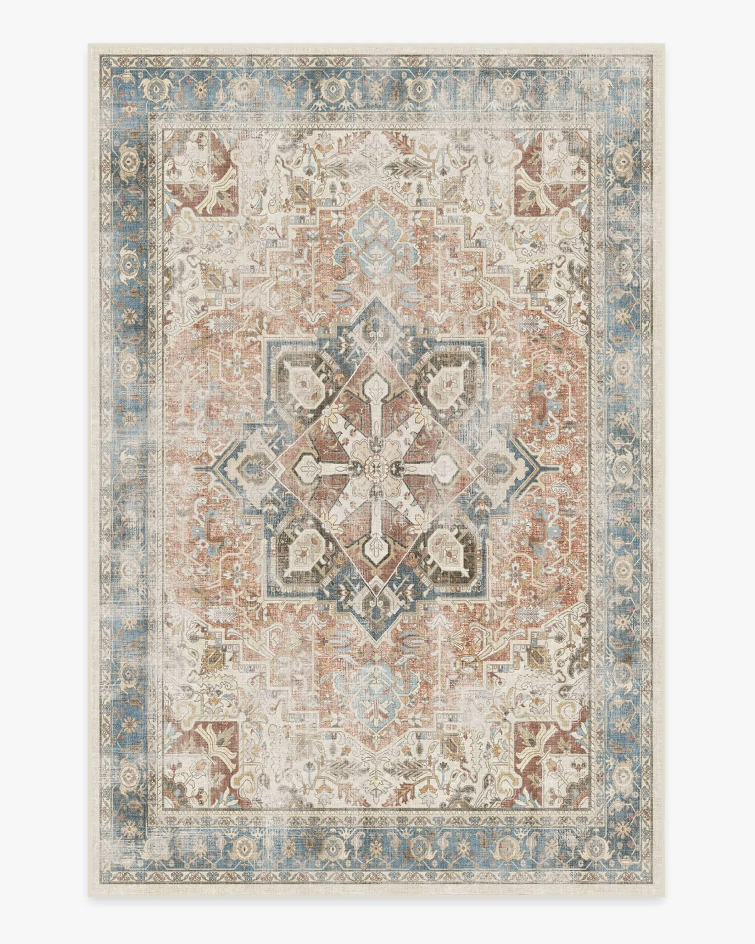 Machine Washable Area Rug - Coral