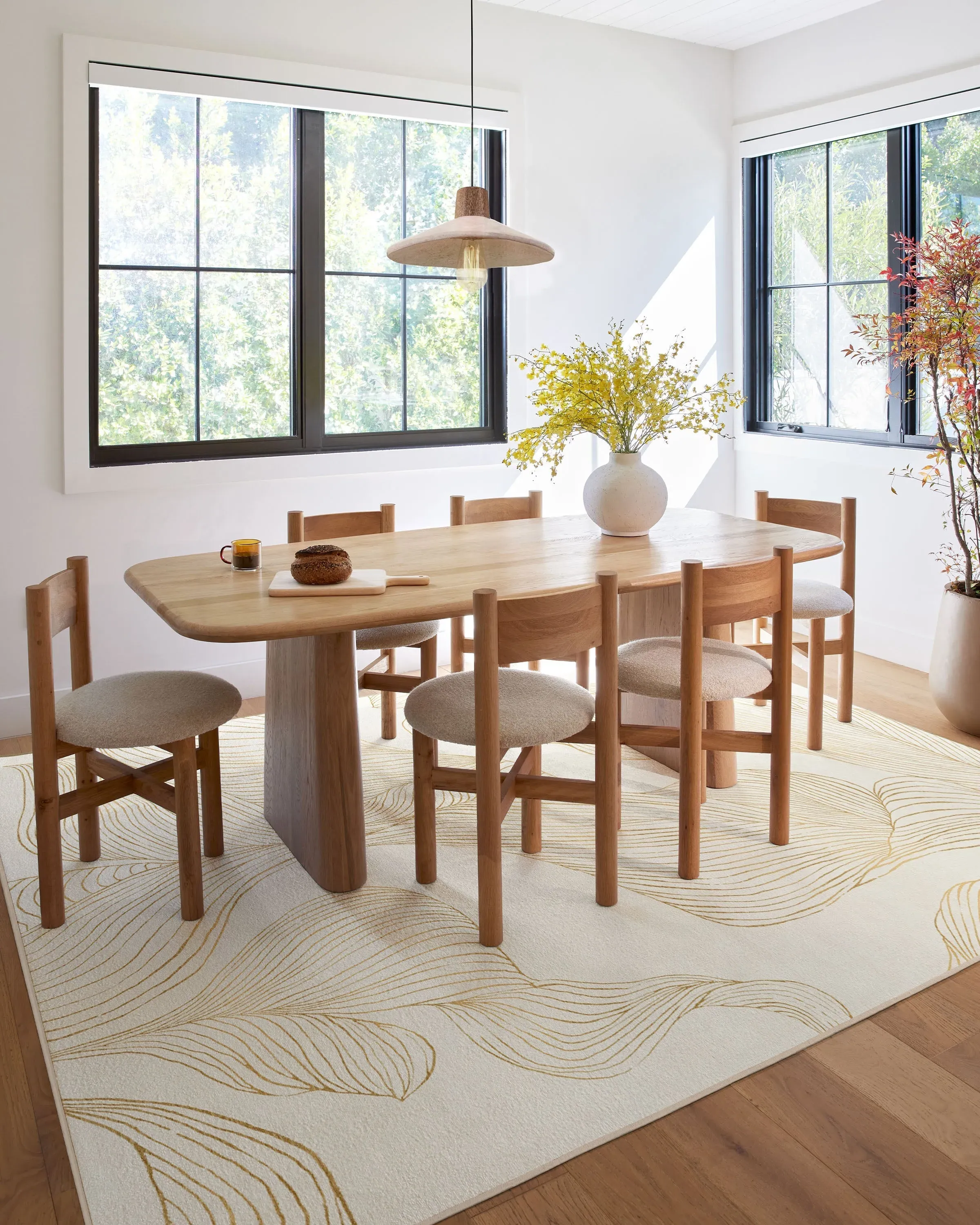 Machine Washable Area Rug - Cream, Gold