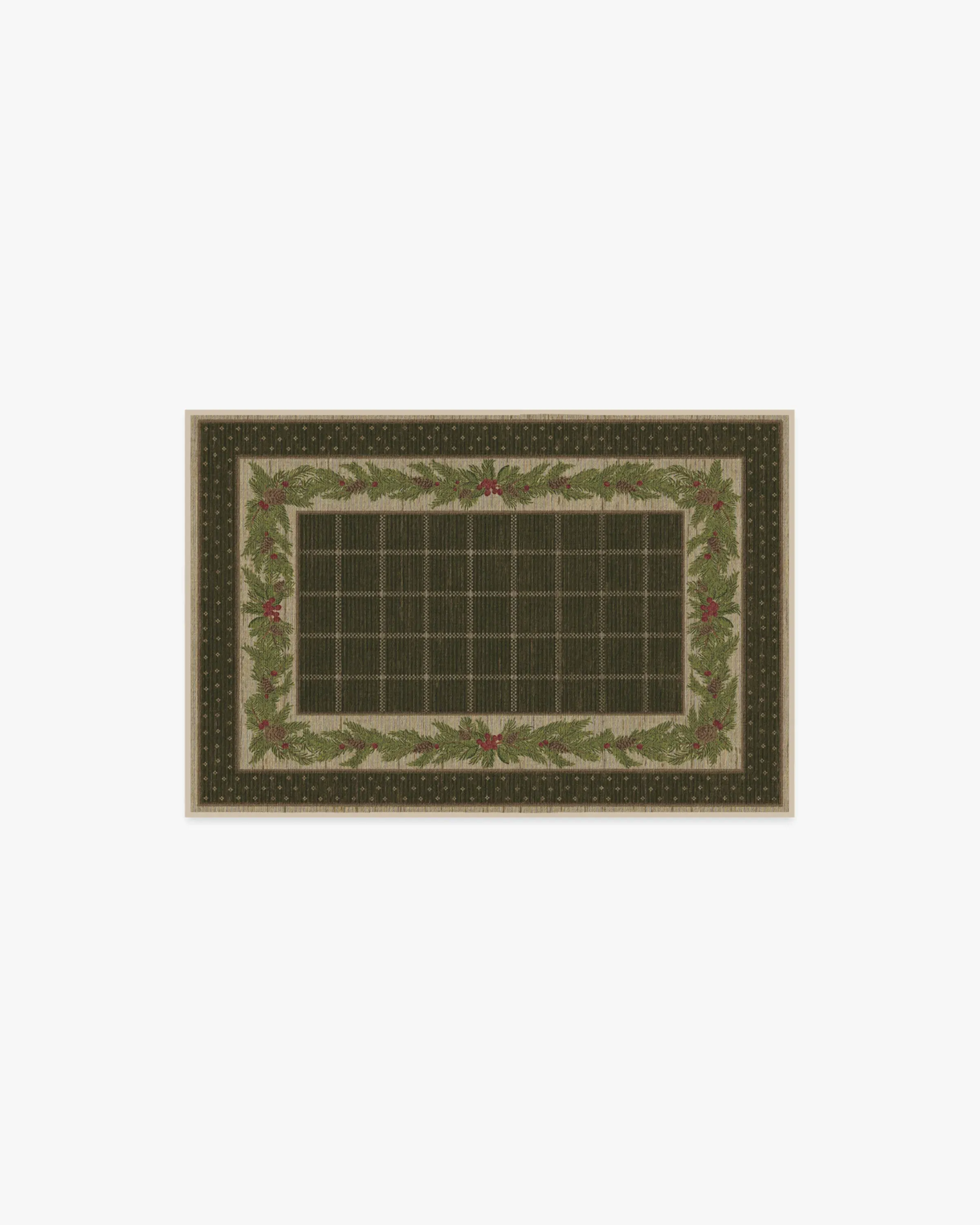 Machine Washable Area Rug - Dark Olive image