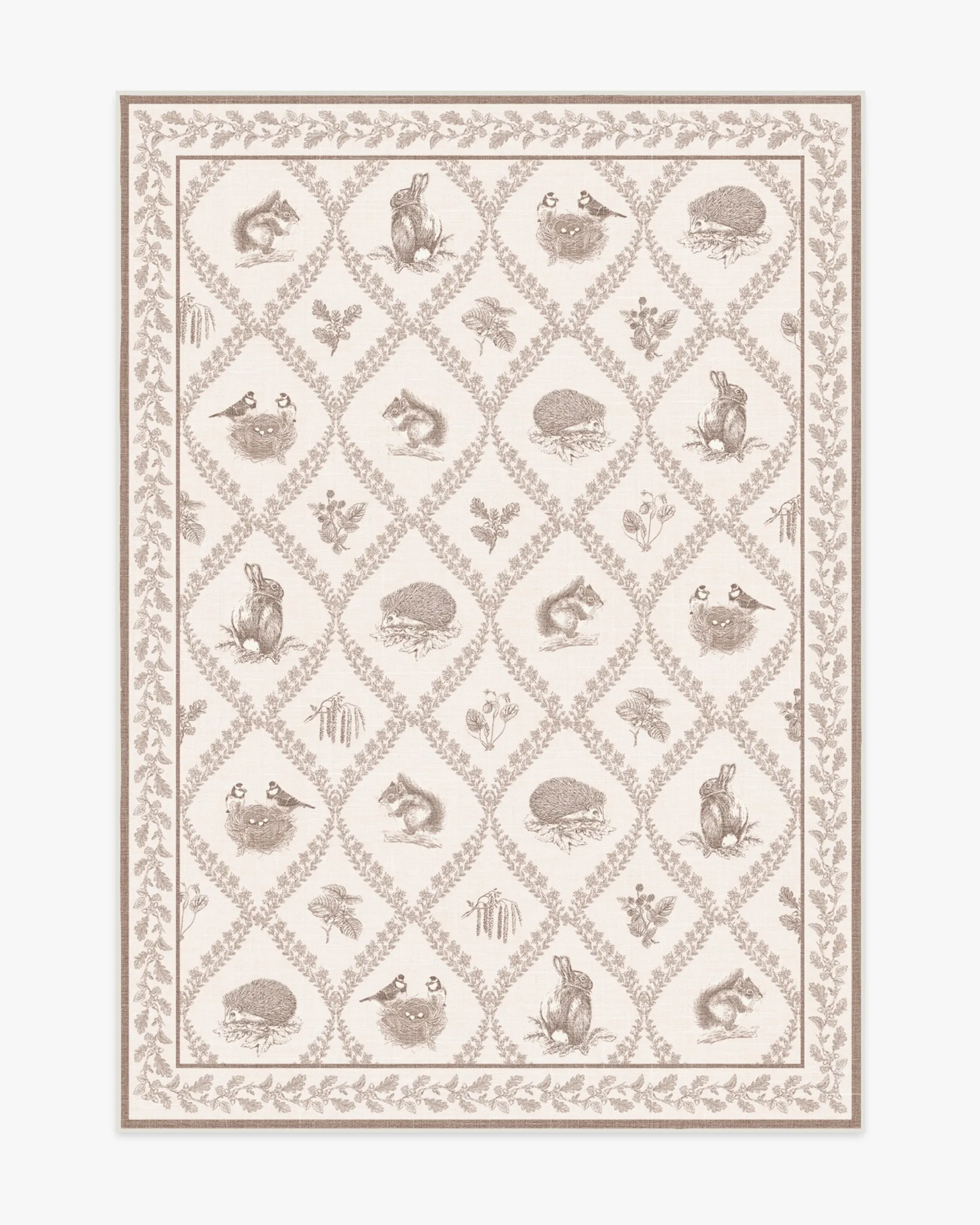 Machine Washable Area Rug - Fawn, Woodland Print