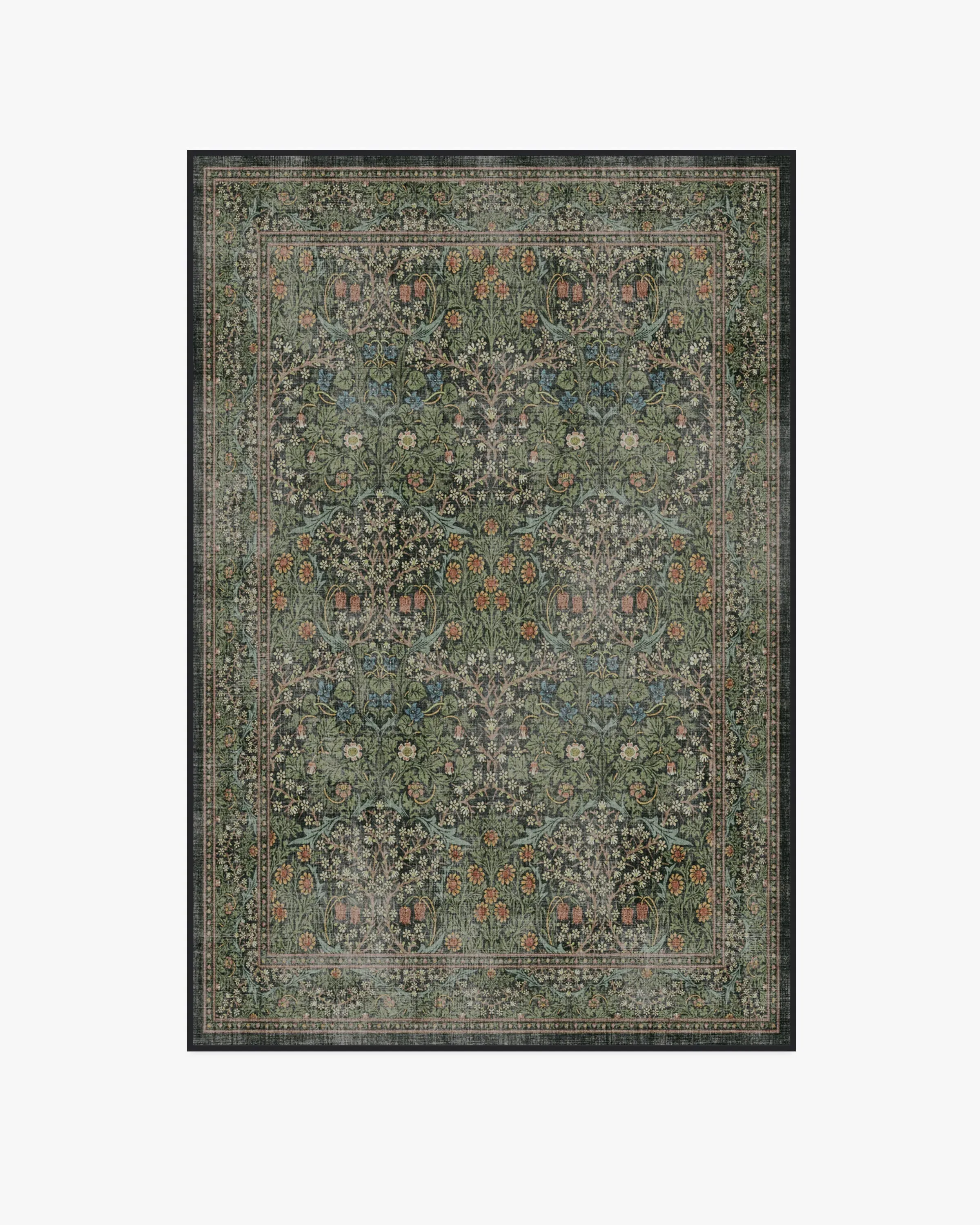 Machine Washable Area Rug - Forest Green