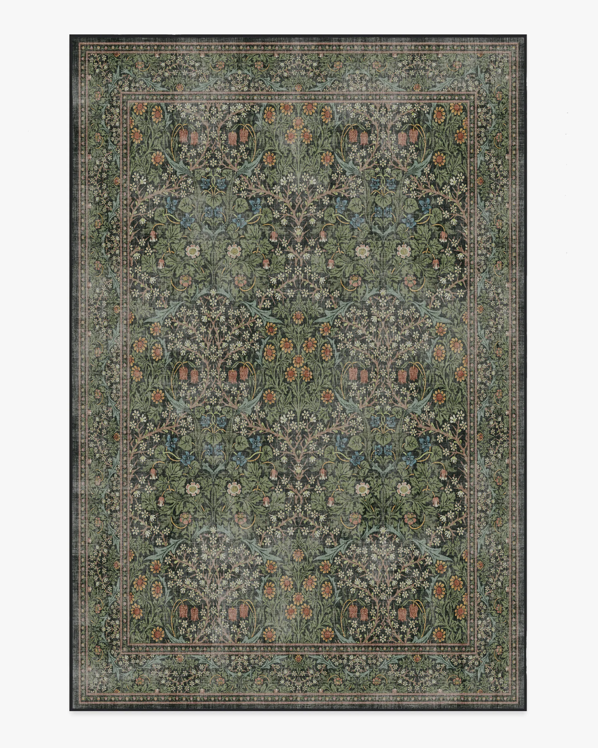 Machine Washable Area Rug - Forest Green
