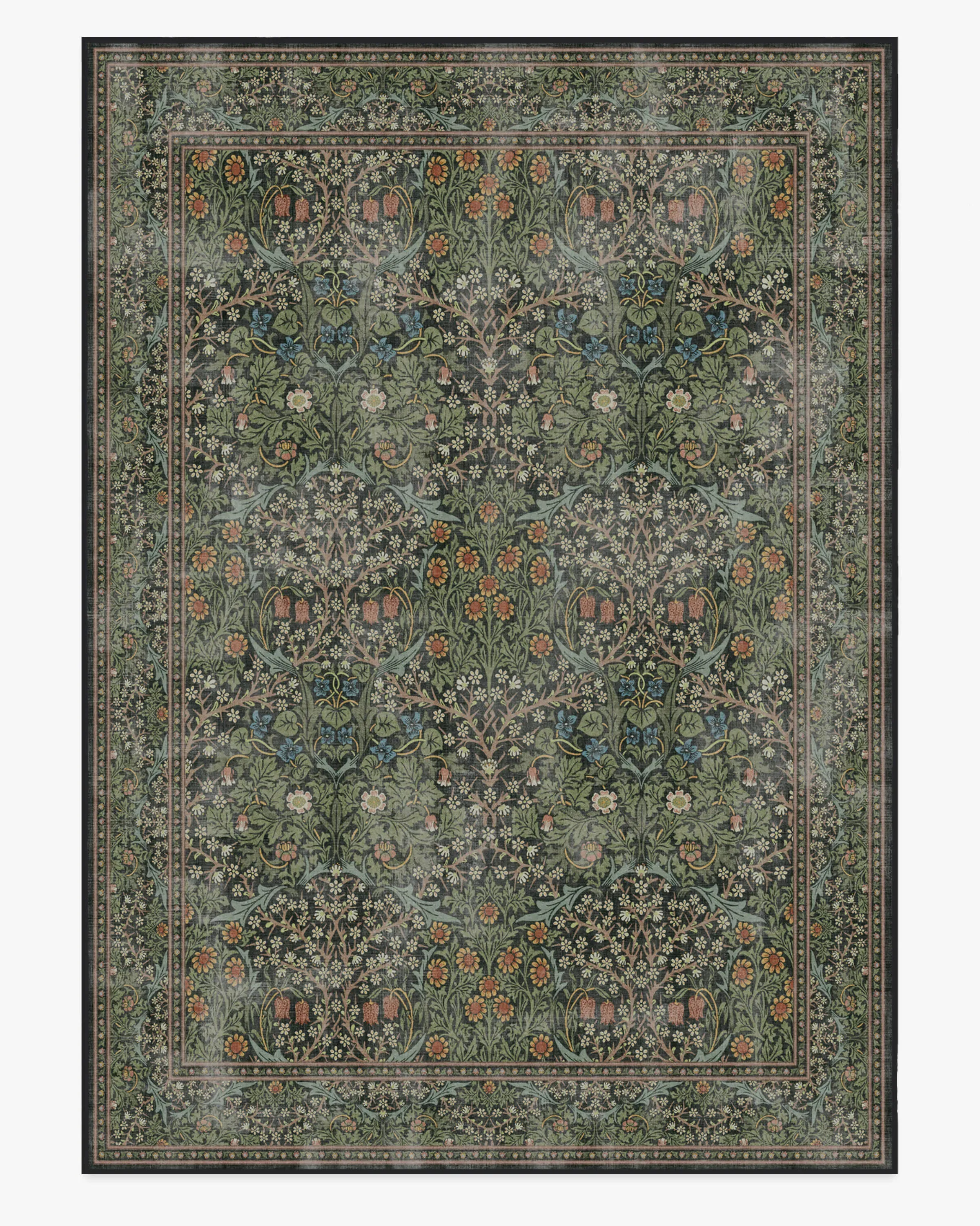 Machine Washable Area Rug - Forest Green