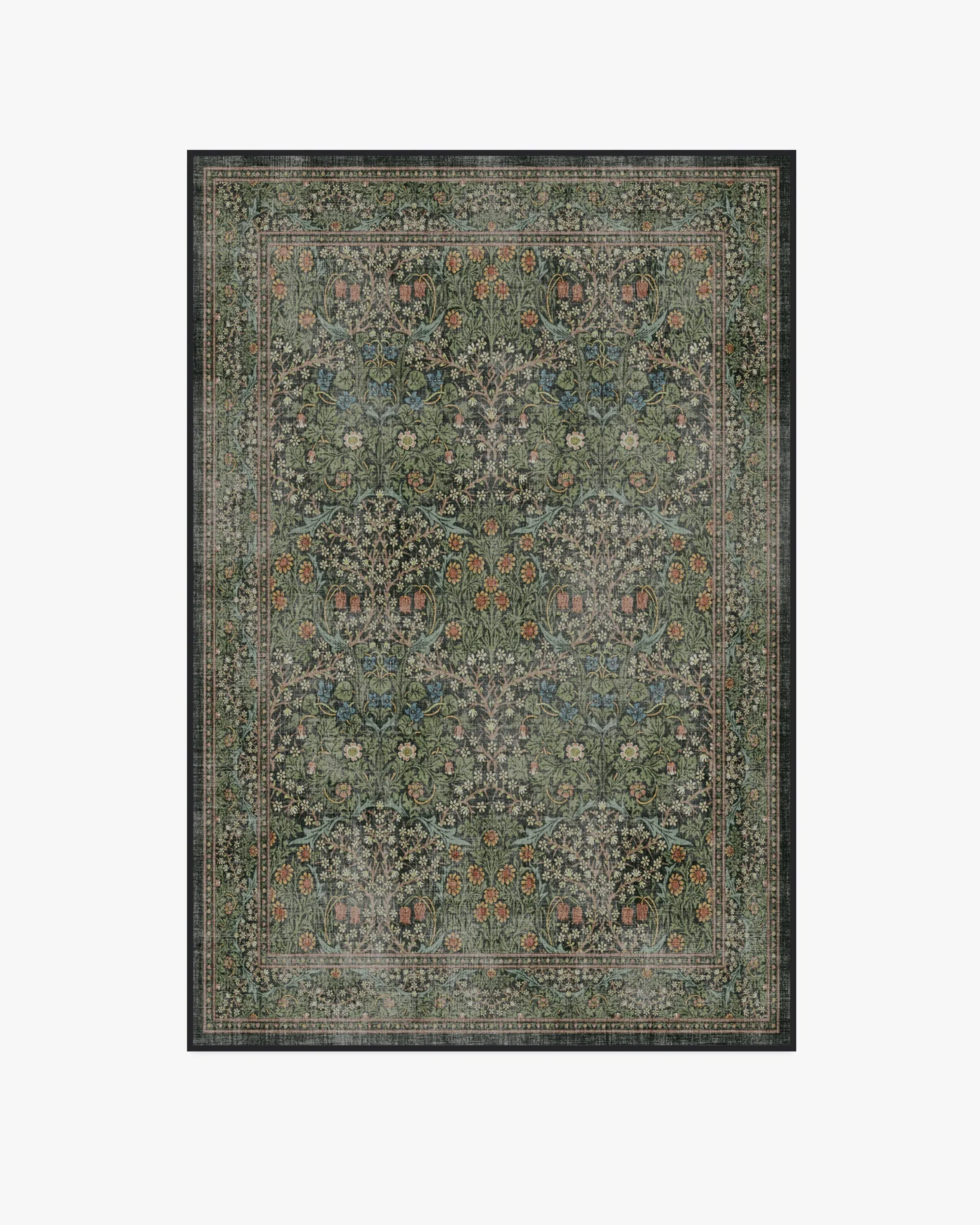 Machine Washable Area Rug - Forest Green