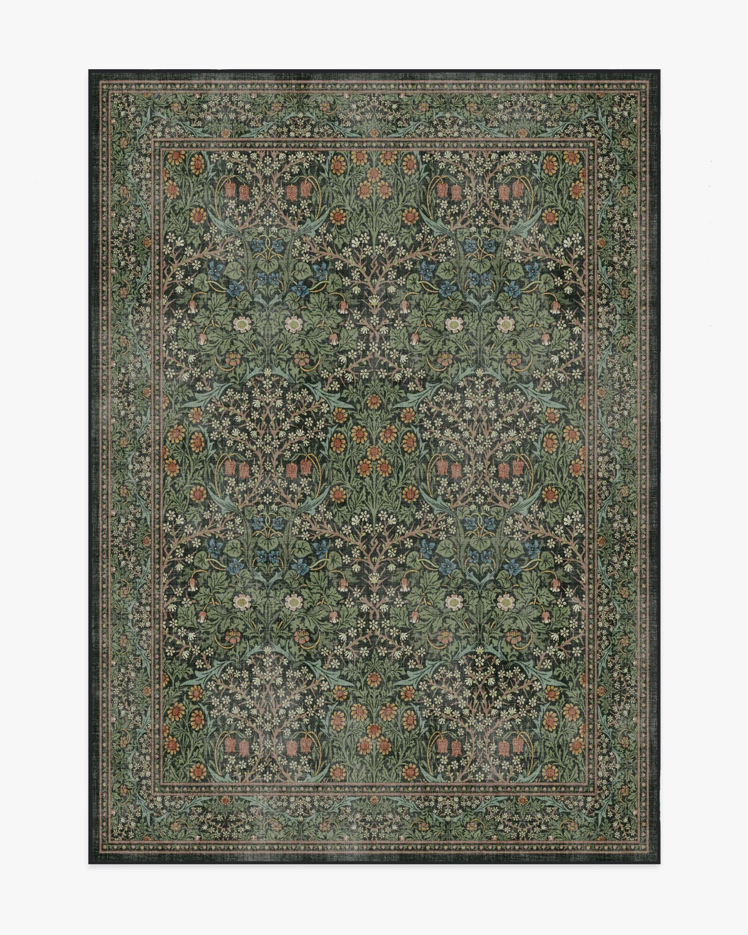 Machine Washable Area Rug - Forest Green