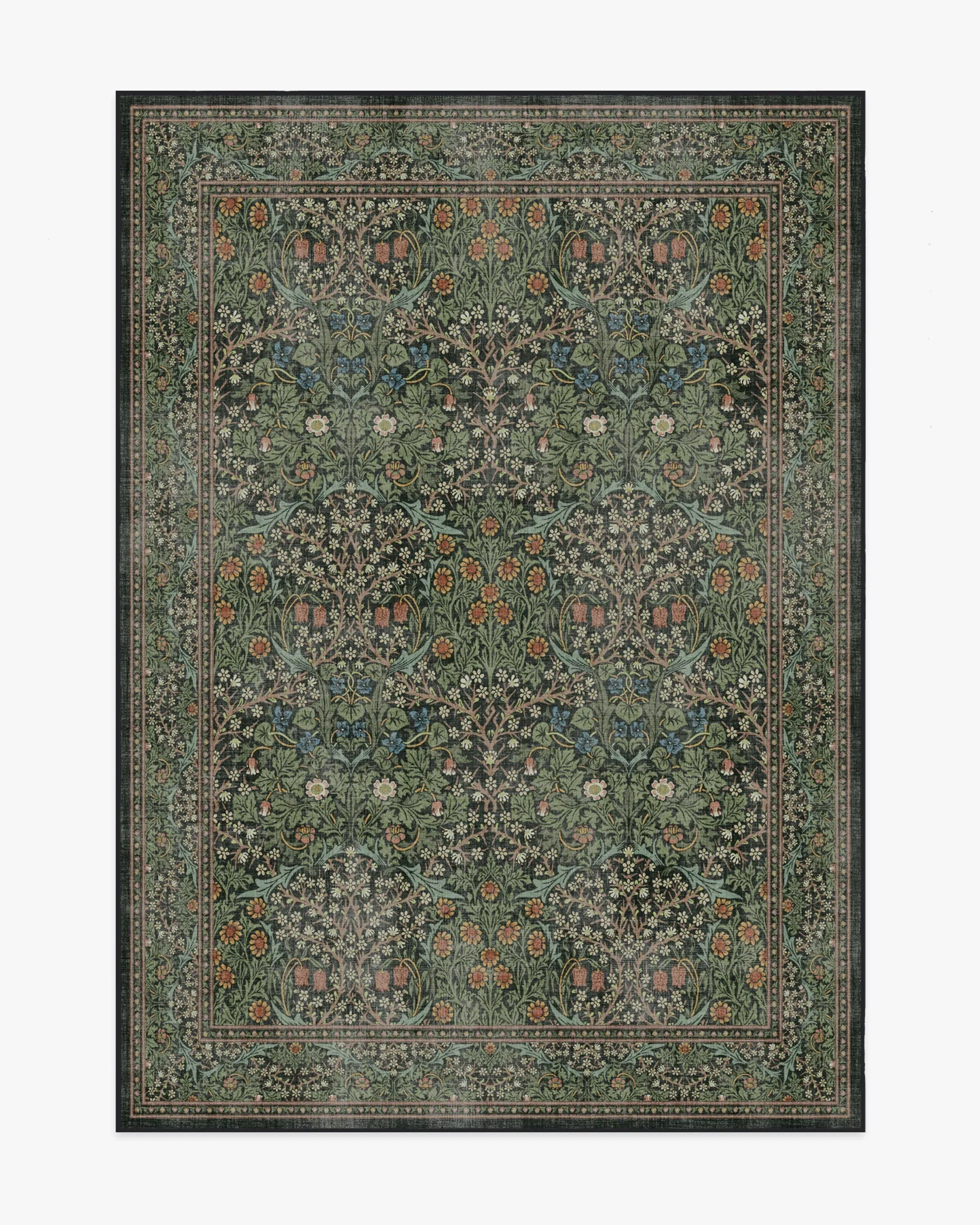 Machine Washable Area Rug - Forest Green