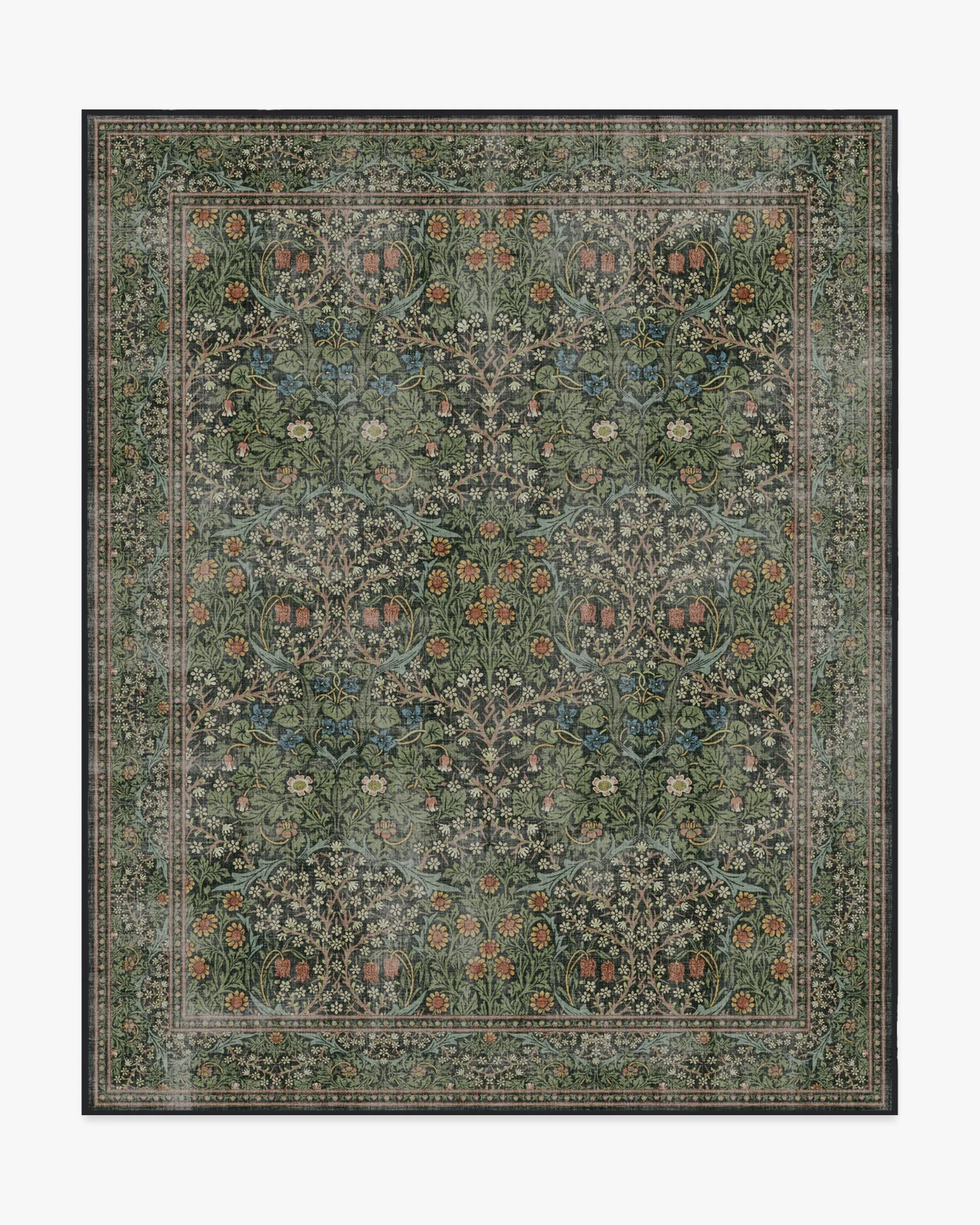 Machine Washable Area Rug - Forest Green