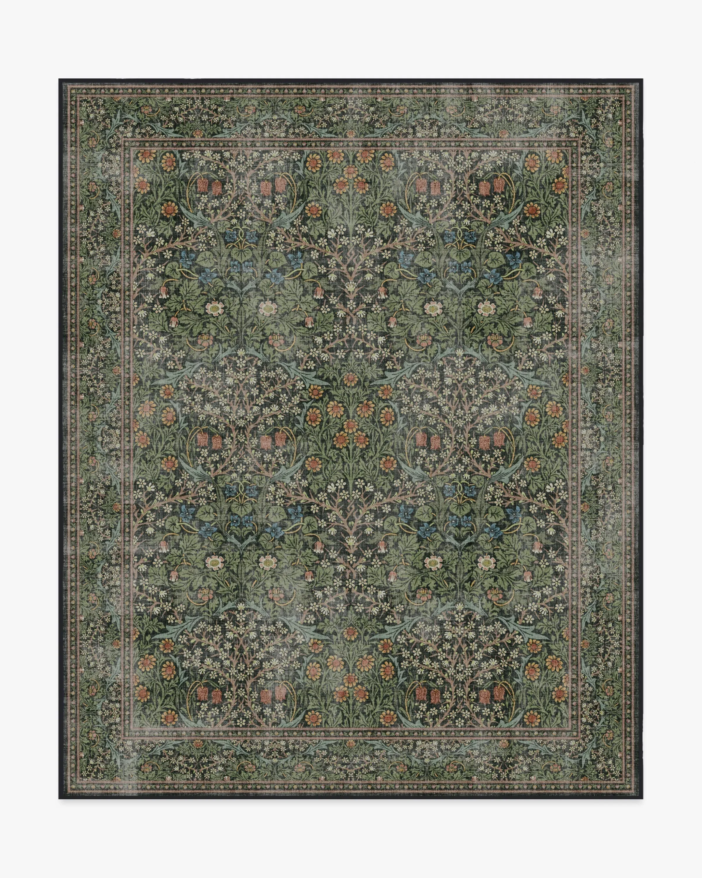 Machine Washable Area Rug - Forest Green