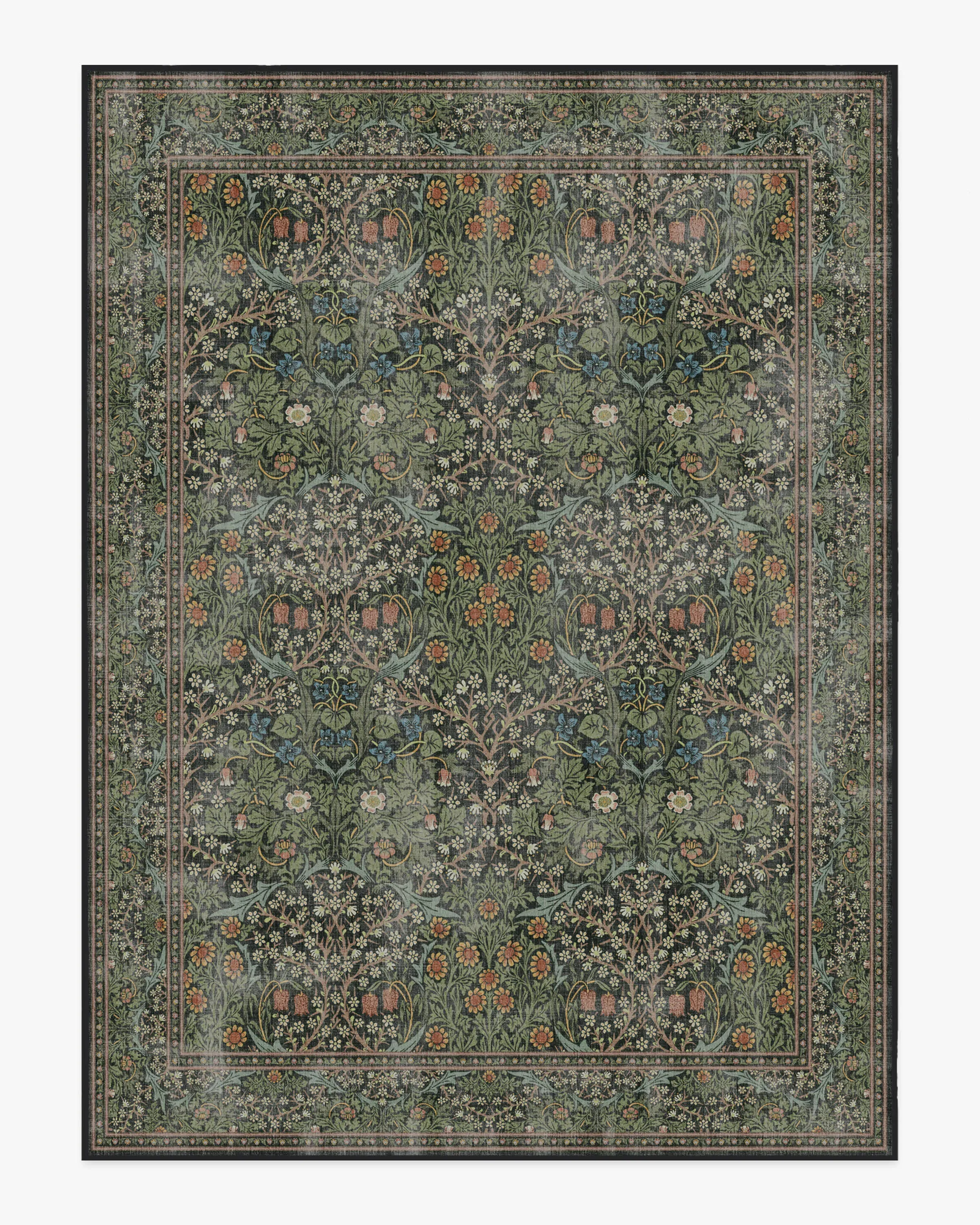 Machine Washable Area Rug - Forest Green