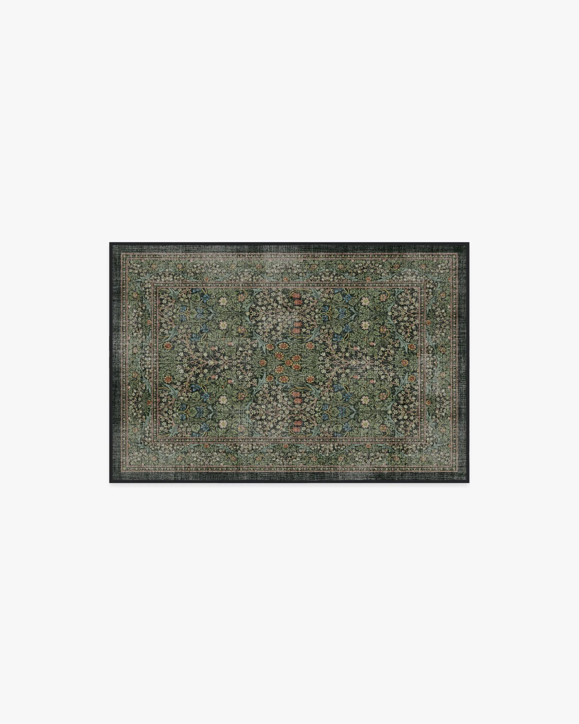 Machine Washable Area Rug - Forest Green image