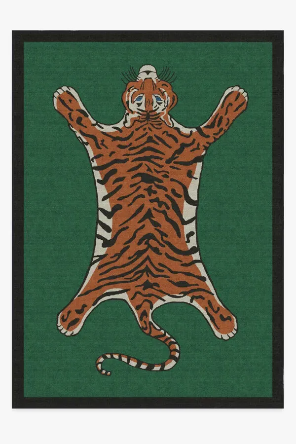 Machine Washable Area Rug - Green, Chenille