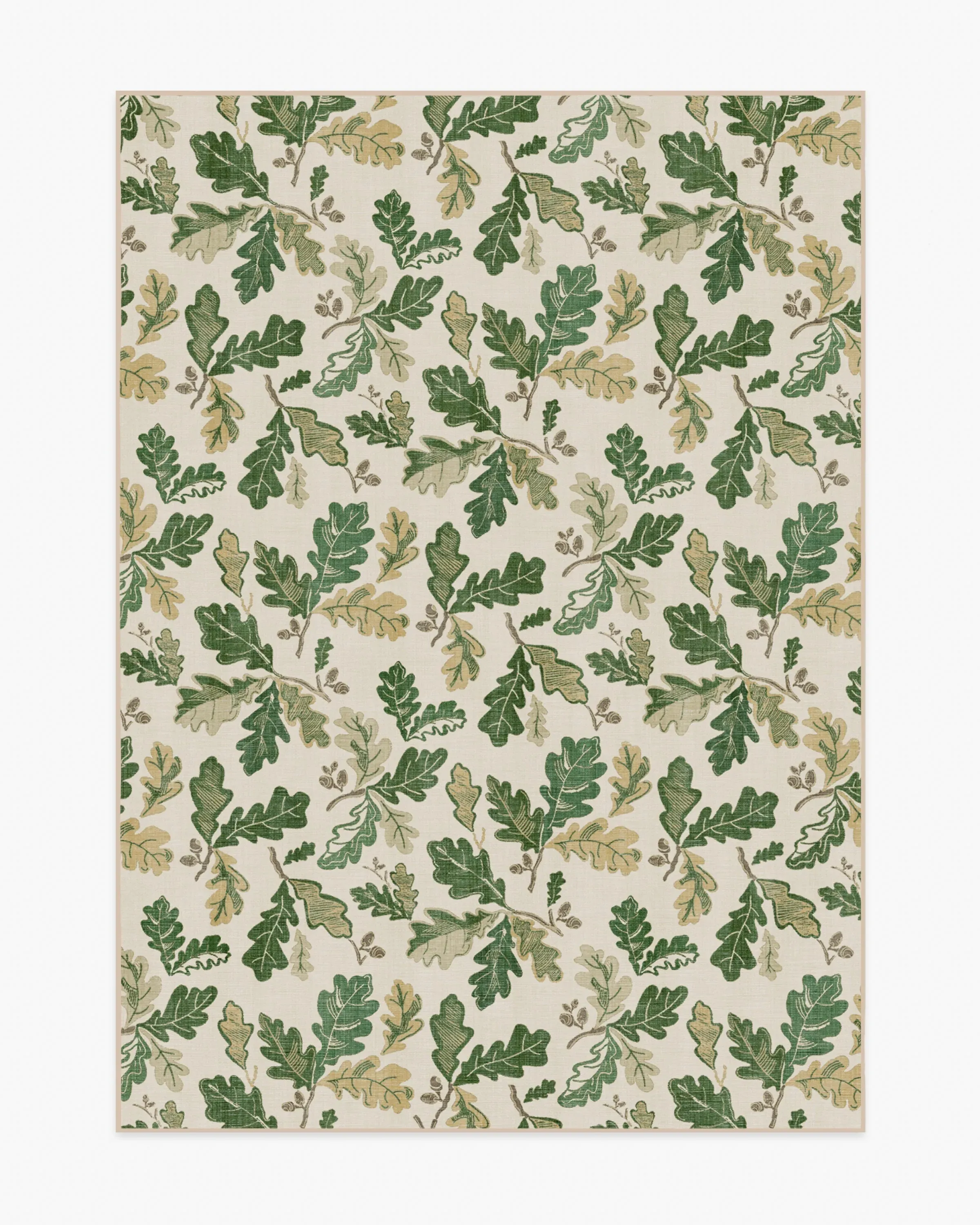Machine Washable Area Rug - Green, Flatwoven