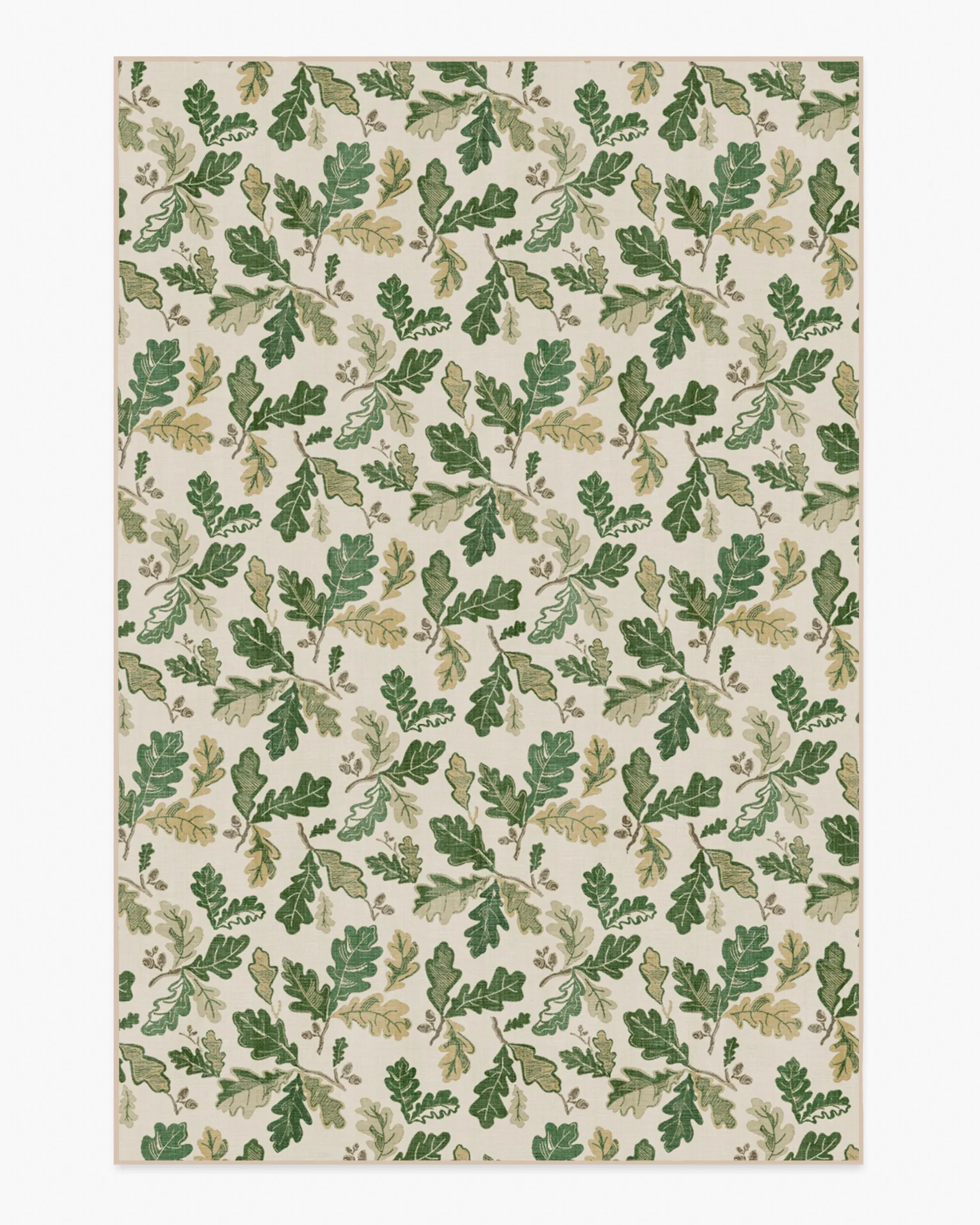 Machine Washable Area Rug - Green, Flatwoven