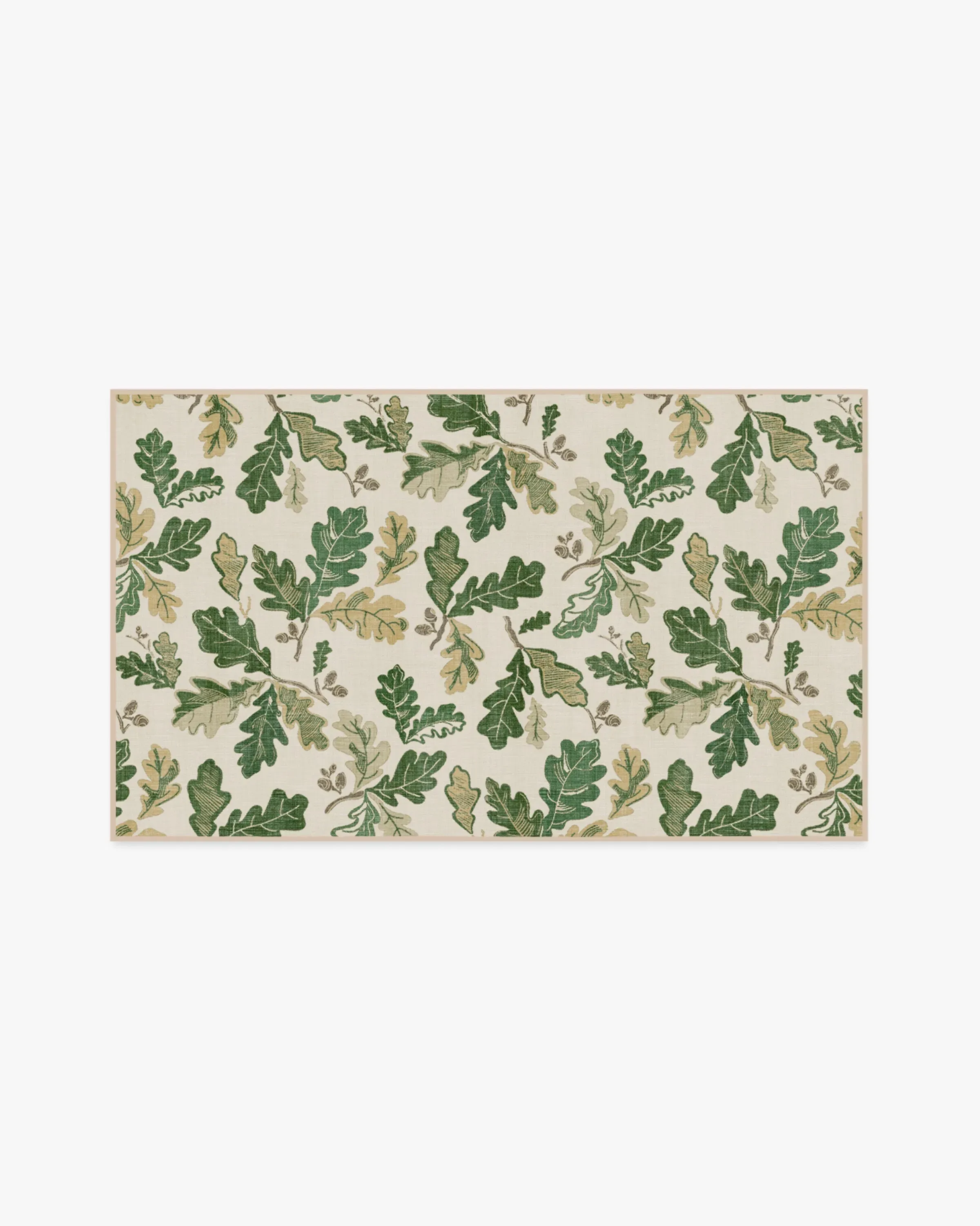 Machine Washable Area Rug - Green, Flatwoven