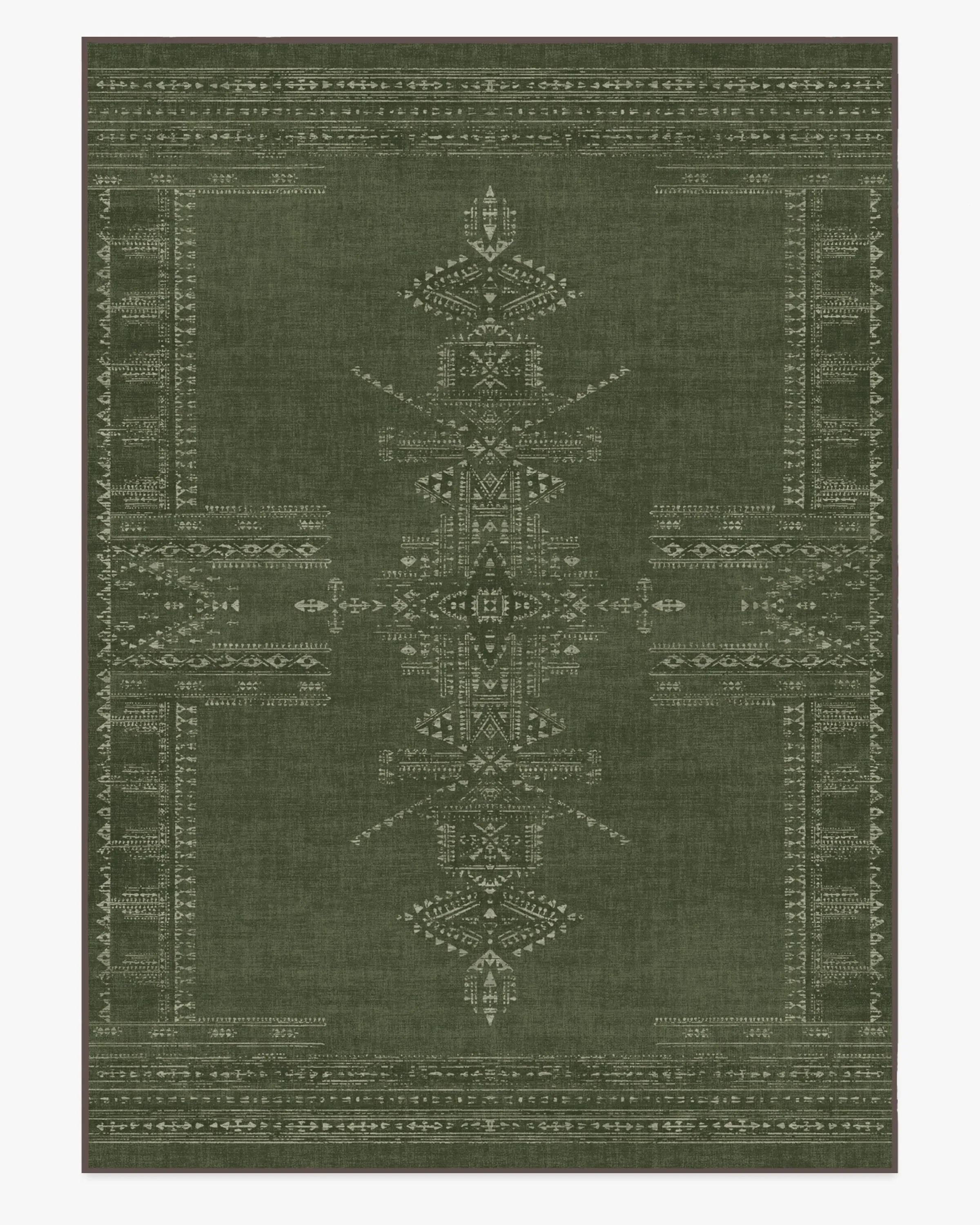 Machine Washable Area Rug - Green, Flatwoven