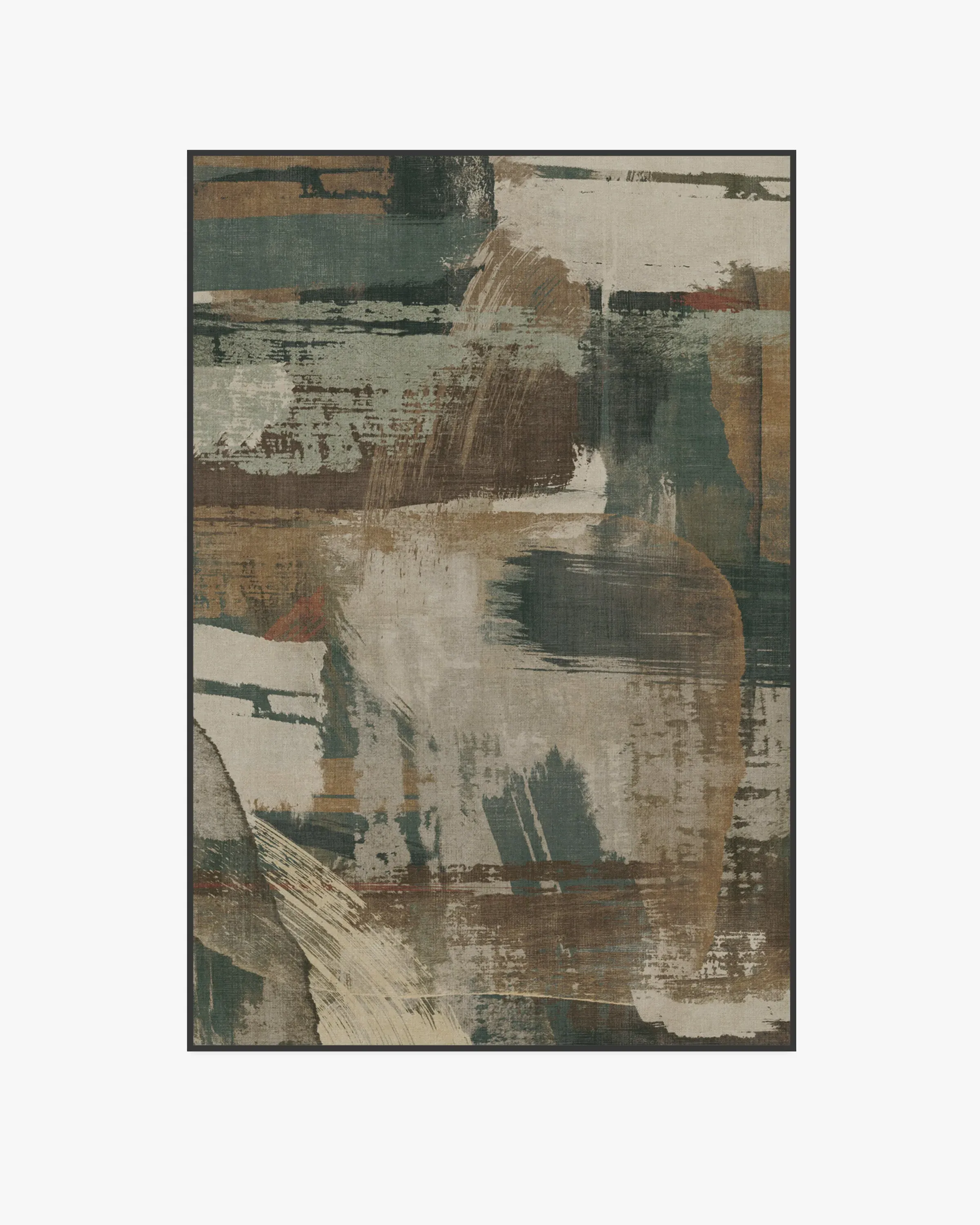 Machine Washable Area Rug - Green, Flatwoven