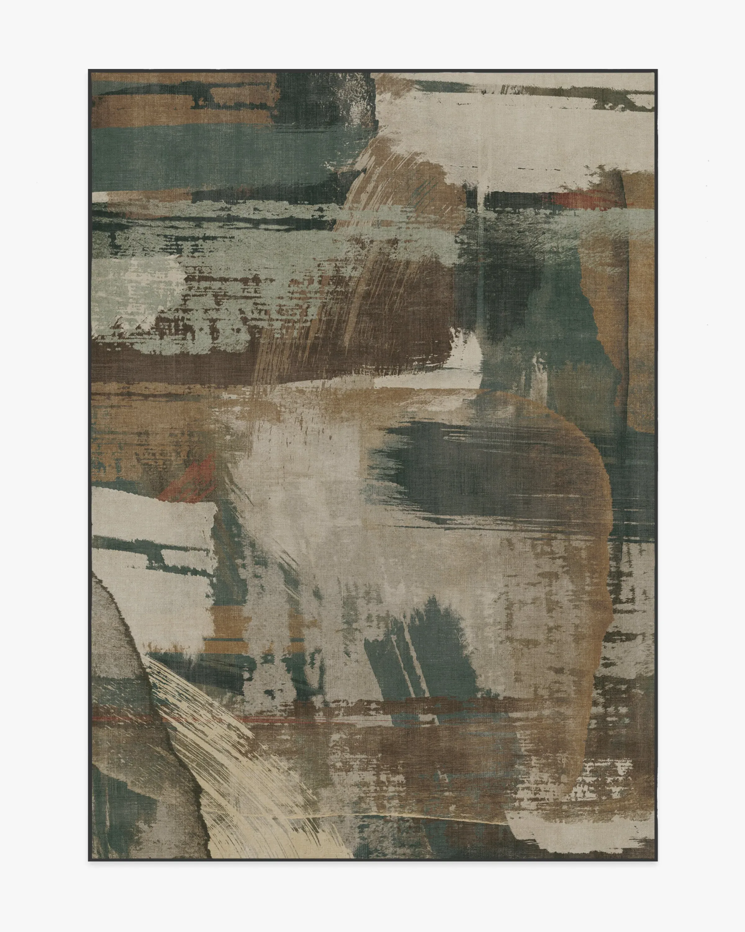 Machine Washable Area Rug - Green, Flatwoven