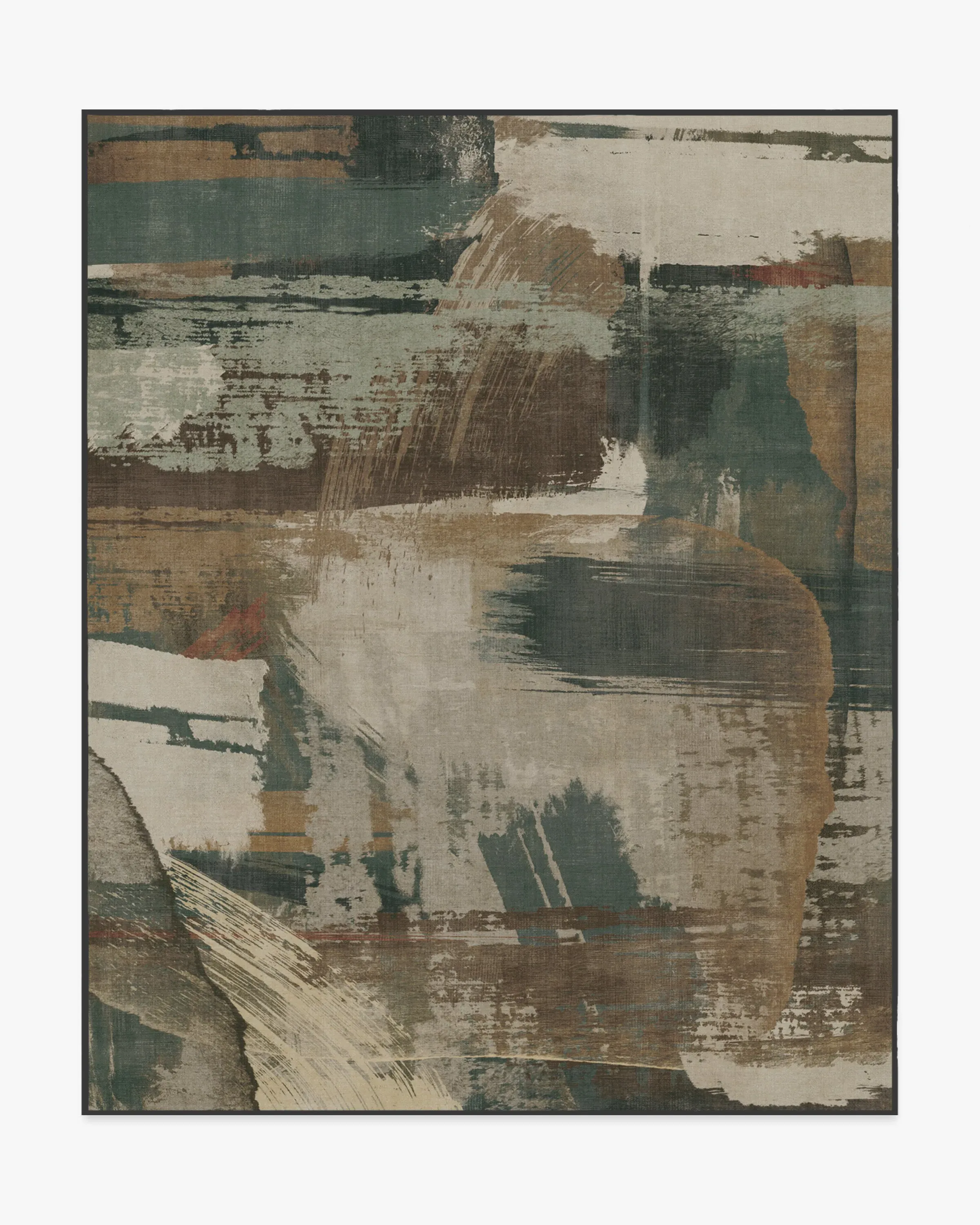 Machine Washable Area Rug - Green, Flatwoven
