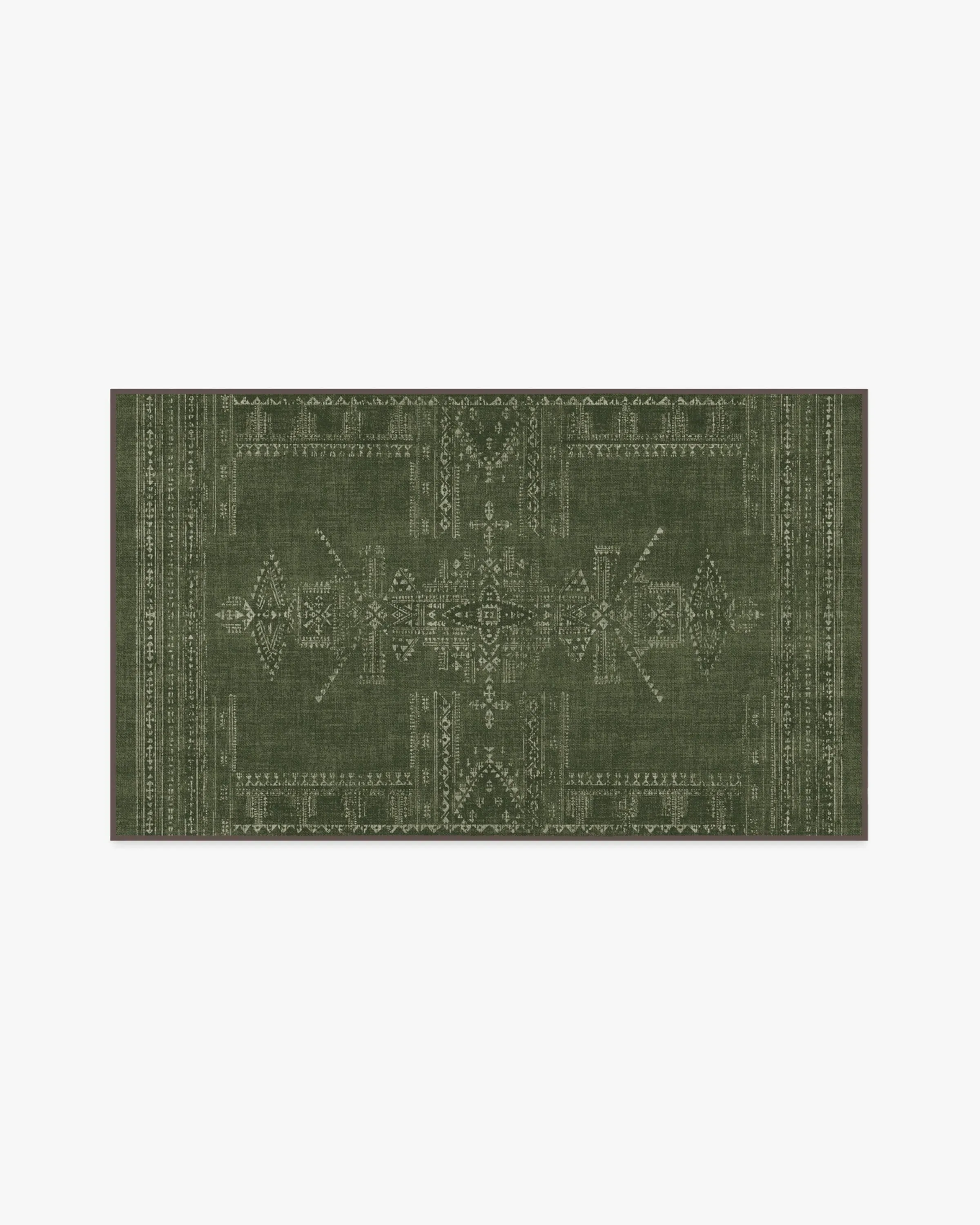 Machine Washable Area Rug - Green, Flatwoven