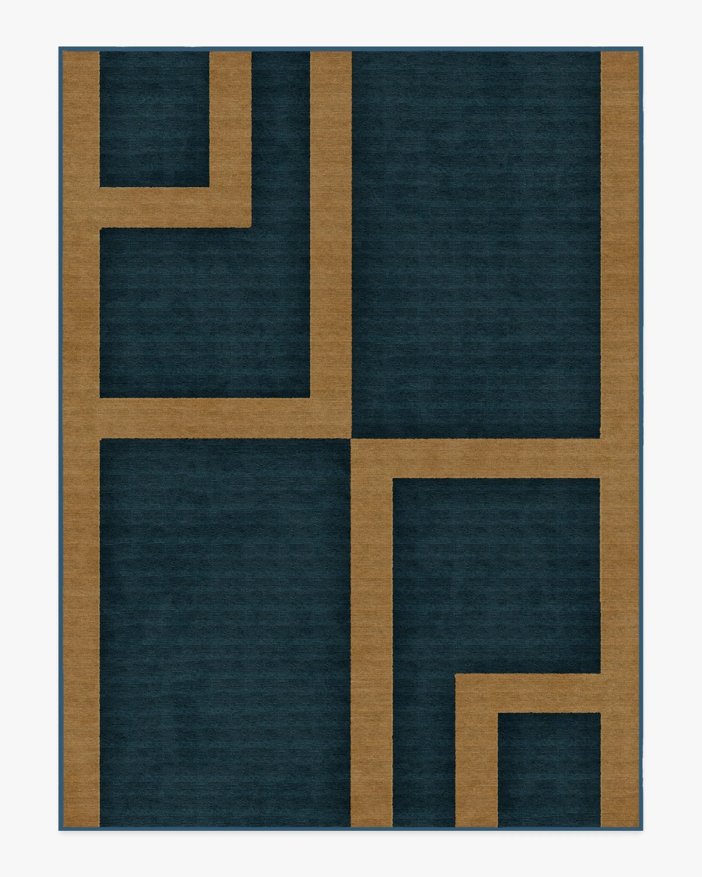 Machine Washable Area Rug - Indigo & Ochre